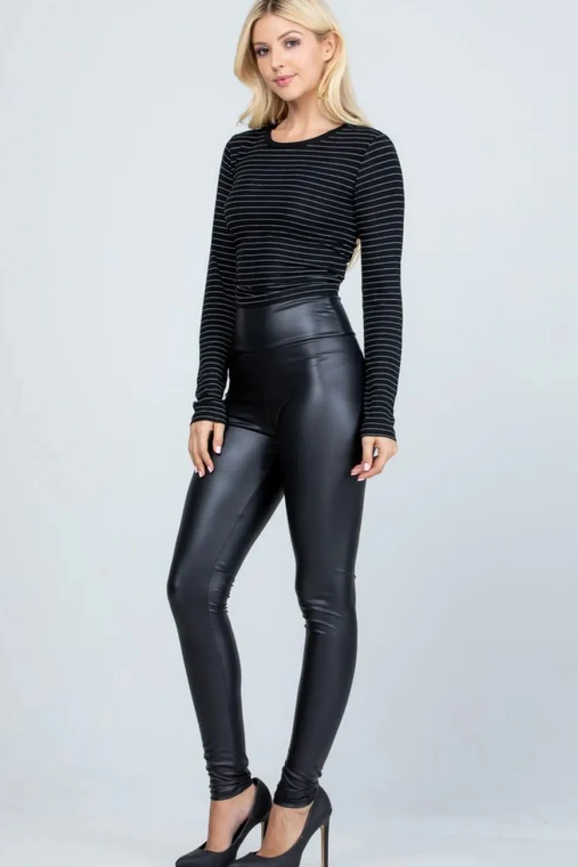 High Waisted Faux Leather Leggings *Online Only*