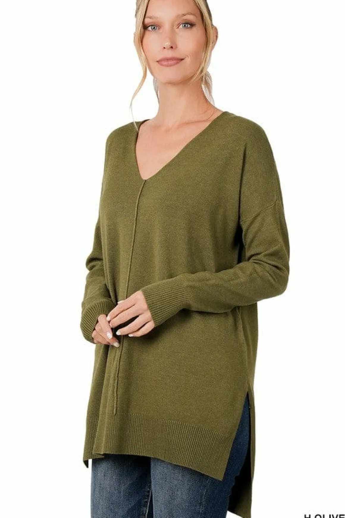 hilow_hem_vneck_center_se_3.webp Hi-Low Hem V-Neck Center Seam Sweater *Online Only*