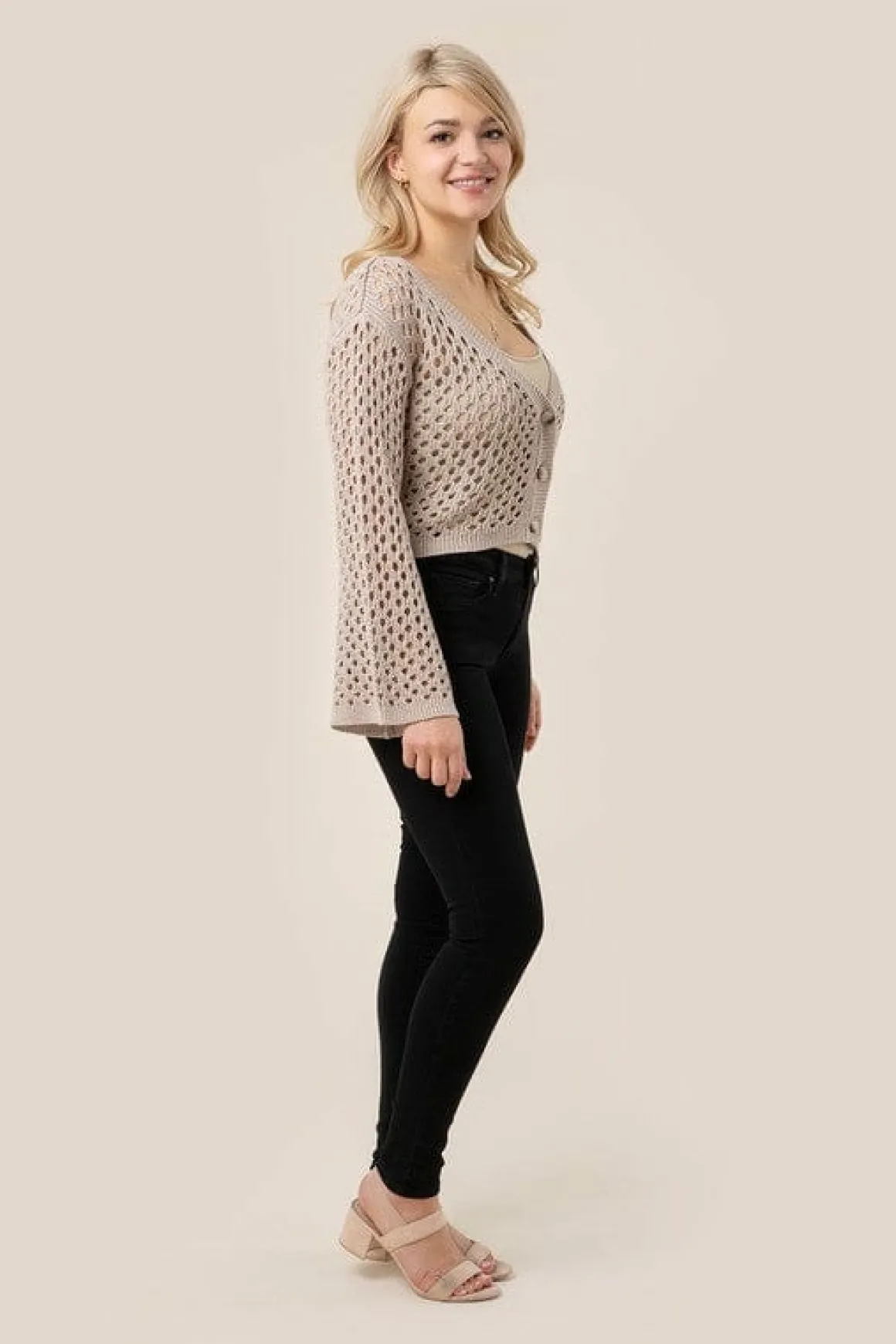 Hole-knit cardigan *Online Only*