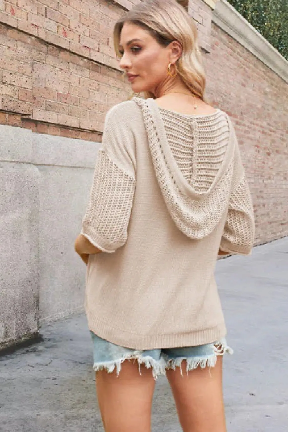 hooded_crochet_arm_top_on_1.webp Hooded Crochet Arm Top *Online Only*