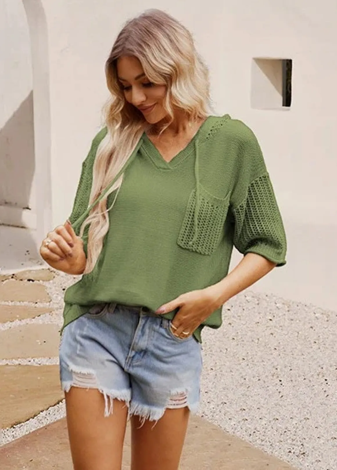 hooded_crochet_arm_top_on_2.webp Hooded Crochet Arm Top *Online Only*