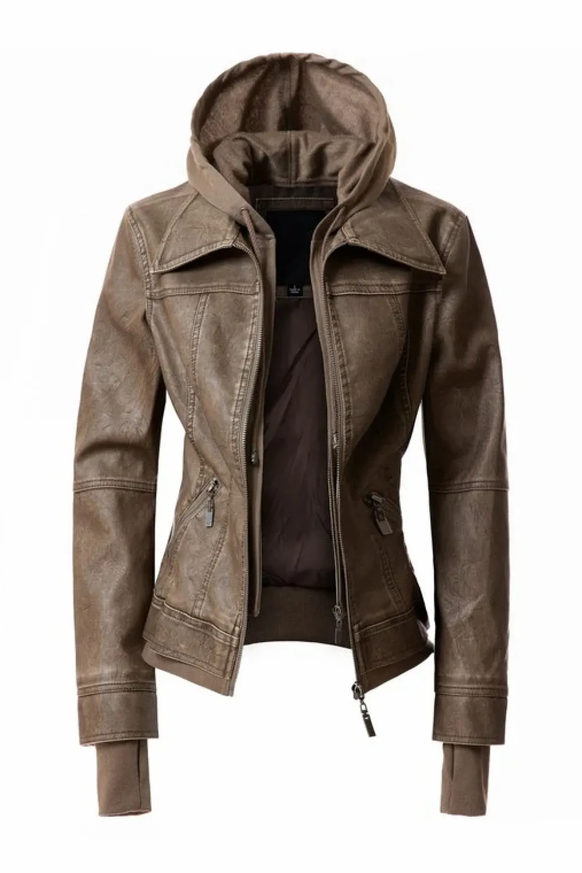 Hooded PU Leather Jacket *Online Only*