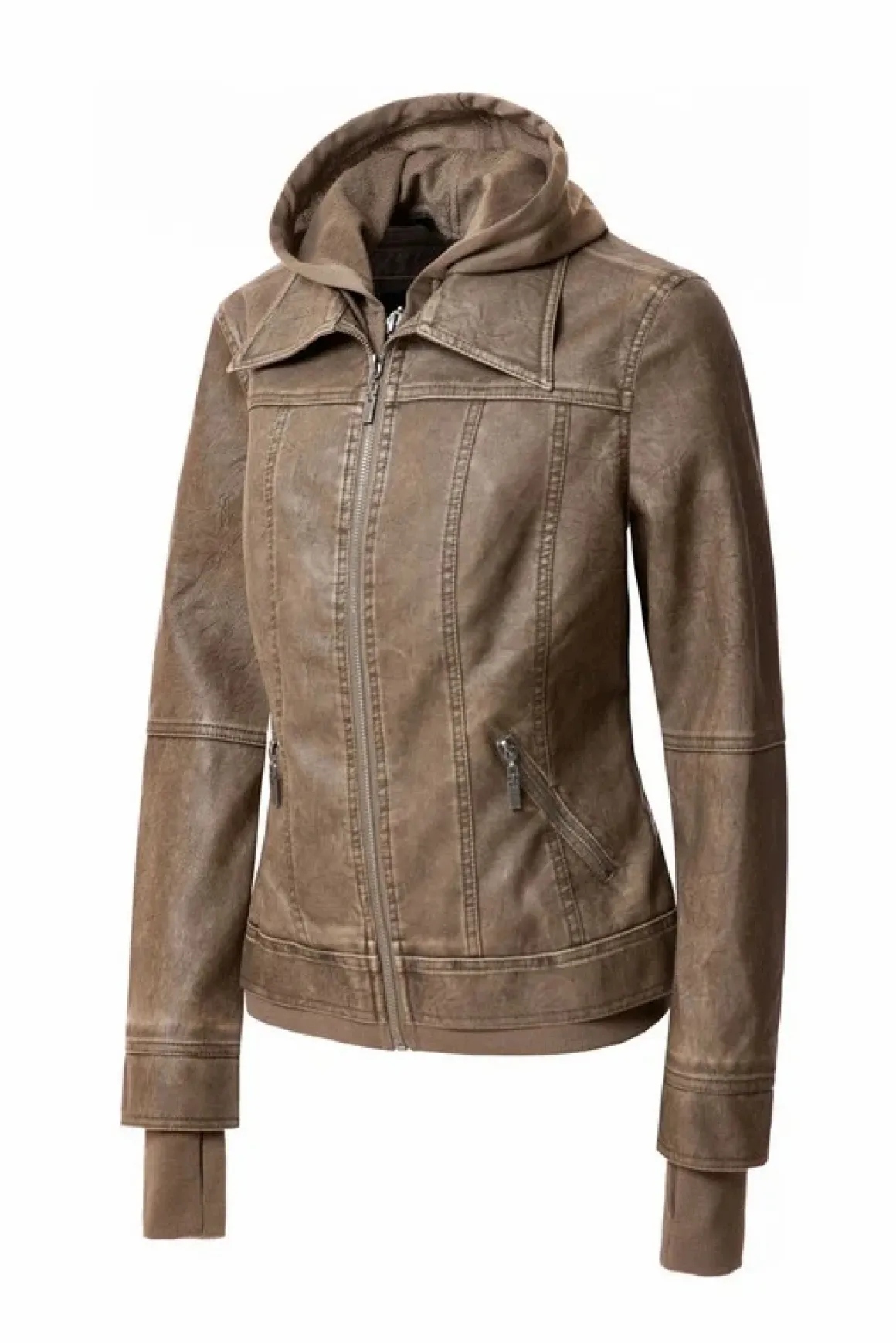 Hooded PU Leather Jacket *Online Only*