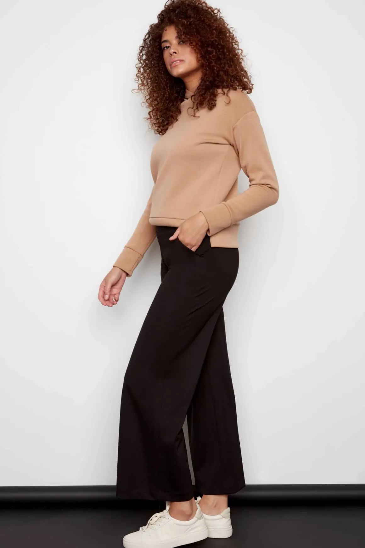 ILTM Roxanne Solid Wide Leg Ponte Pants