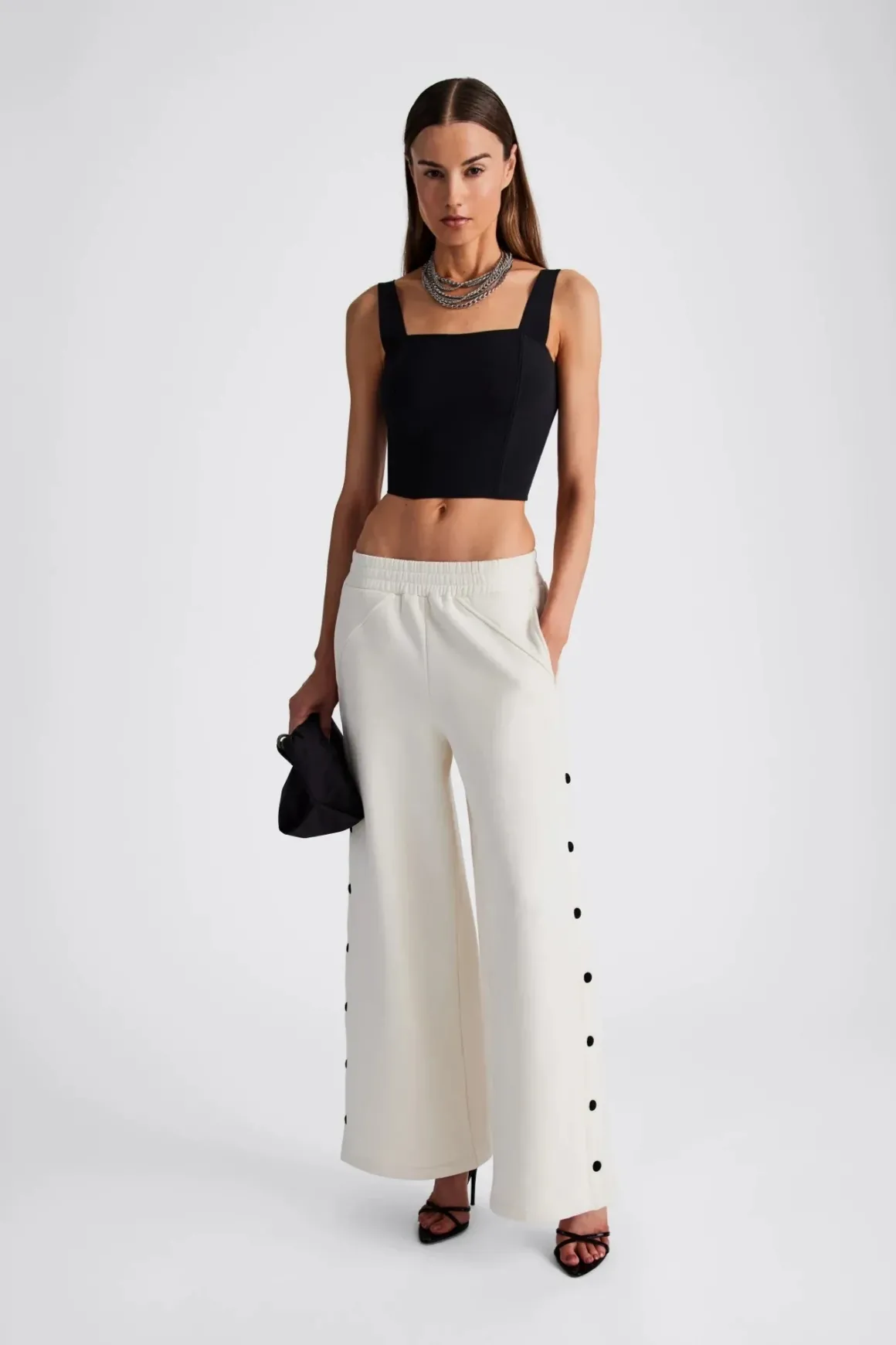 In/One Thalia Wide Leg Snap Pants