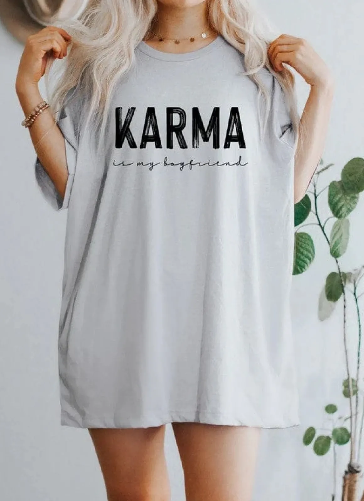 Karma is my Boyfriend Graphic Crew Neck Tee *Online Only*