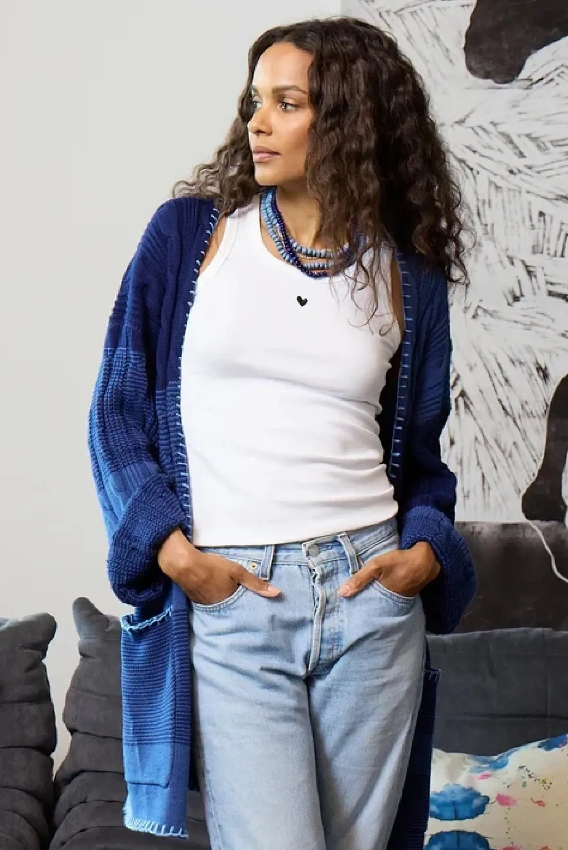 Kerri Rosenthal Basic Heart Tank Top