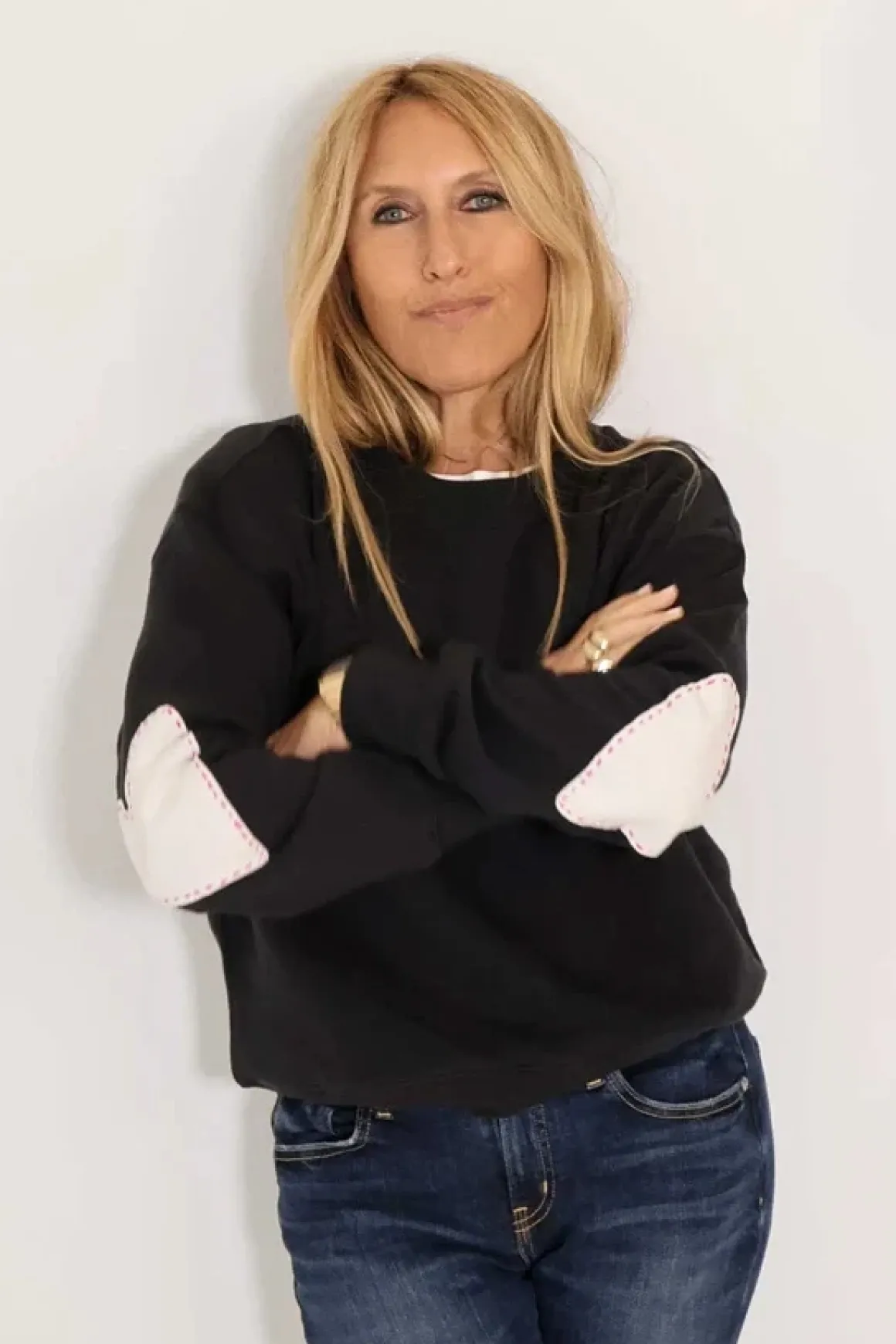 Kerri Rosenthal Boyfriend Patchwork Sweatshirt