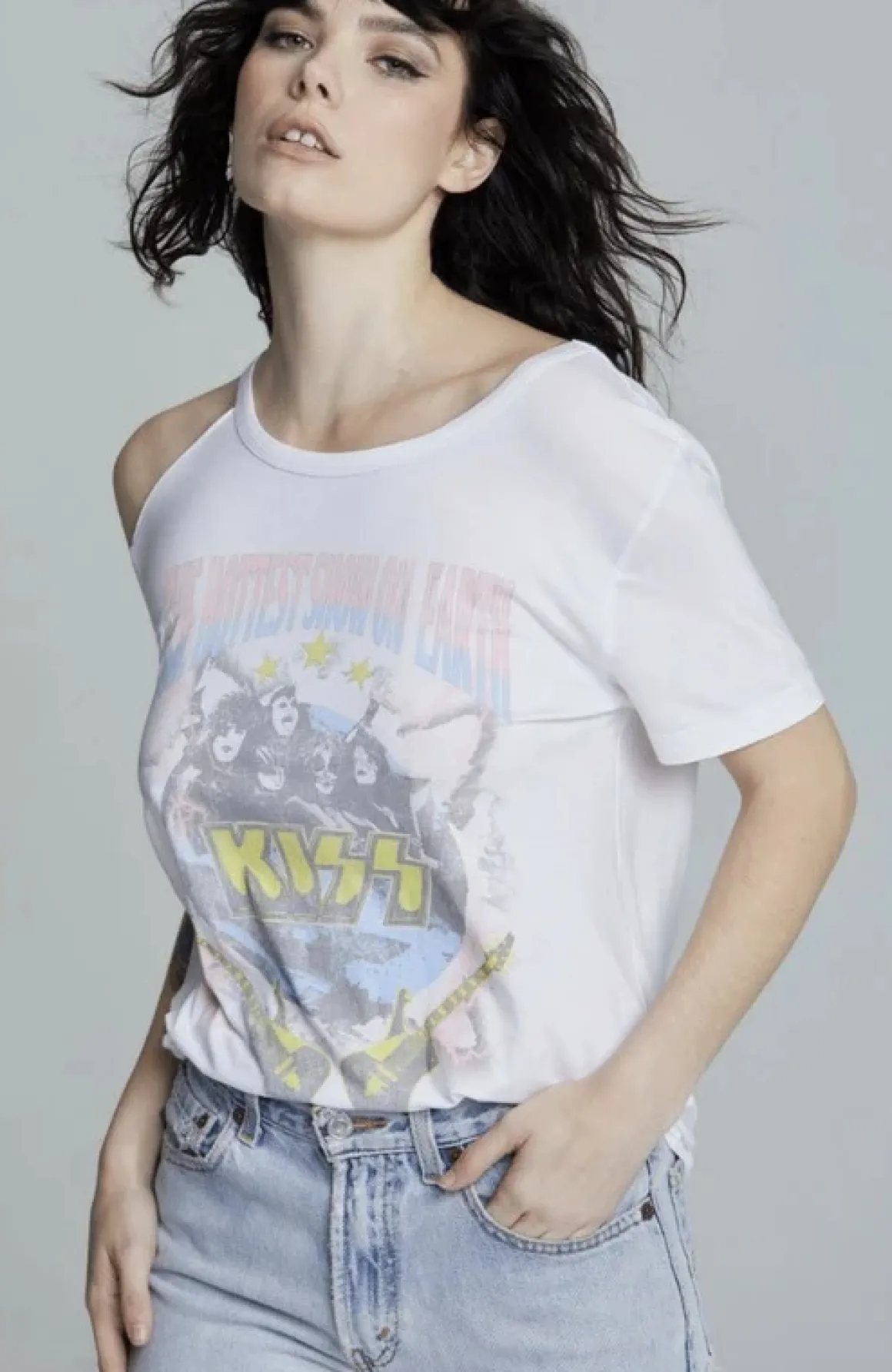 Kiss the Hottest Show On Earth Cold Shoulder Band Tee *Online Only*