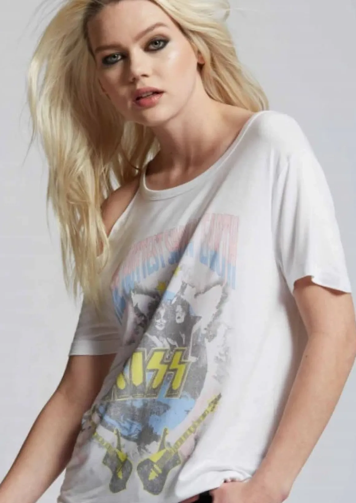 kiss_the_hottest_show_on__3.webp Kiss the Hottest Show On Earth Cold Shoulder Band Tee *Online Only*
