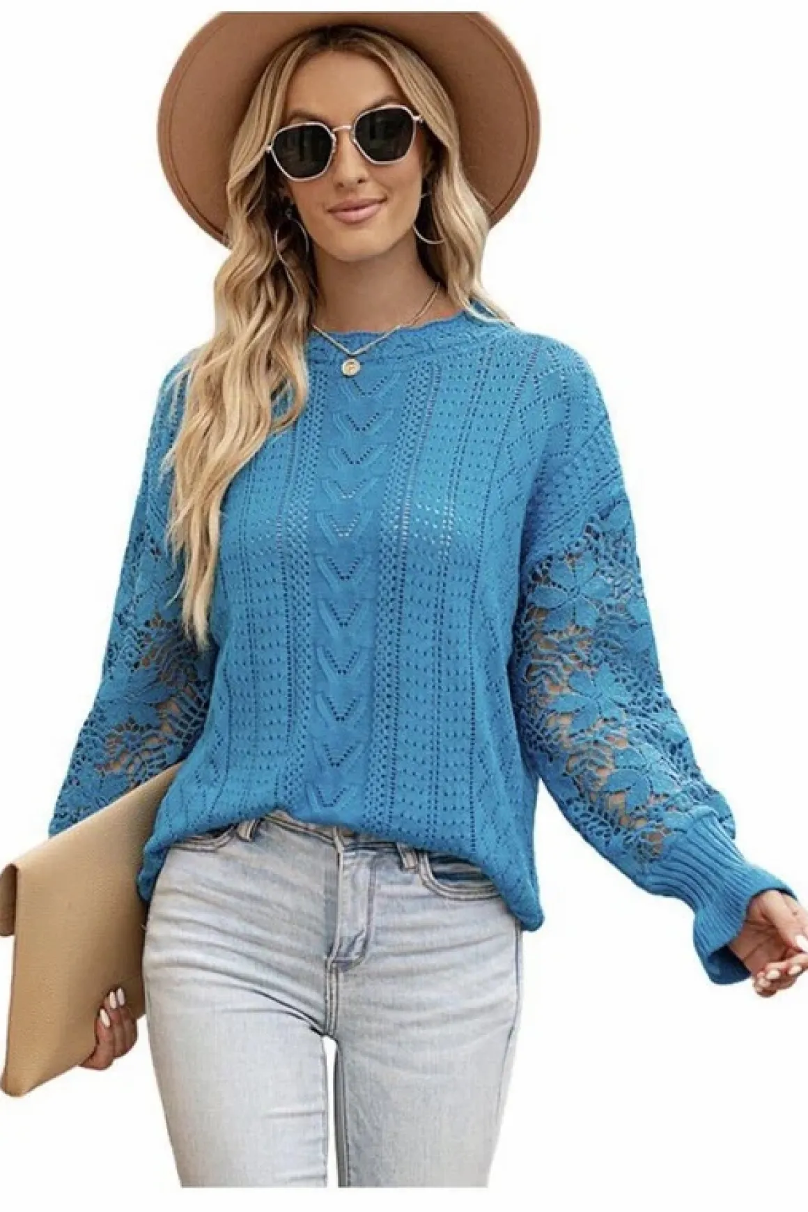 Lacy Knit Sweater Top *Online Only*