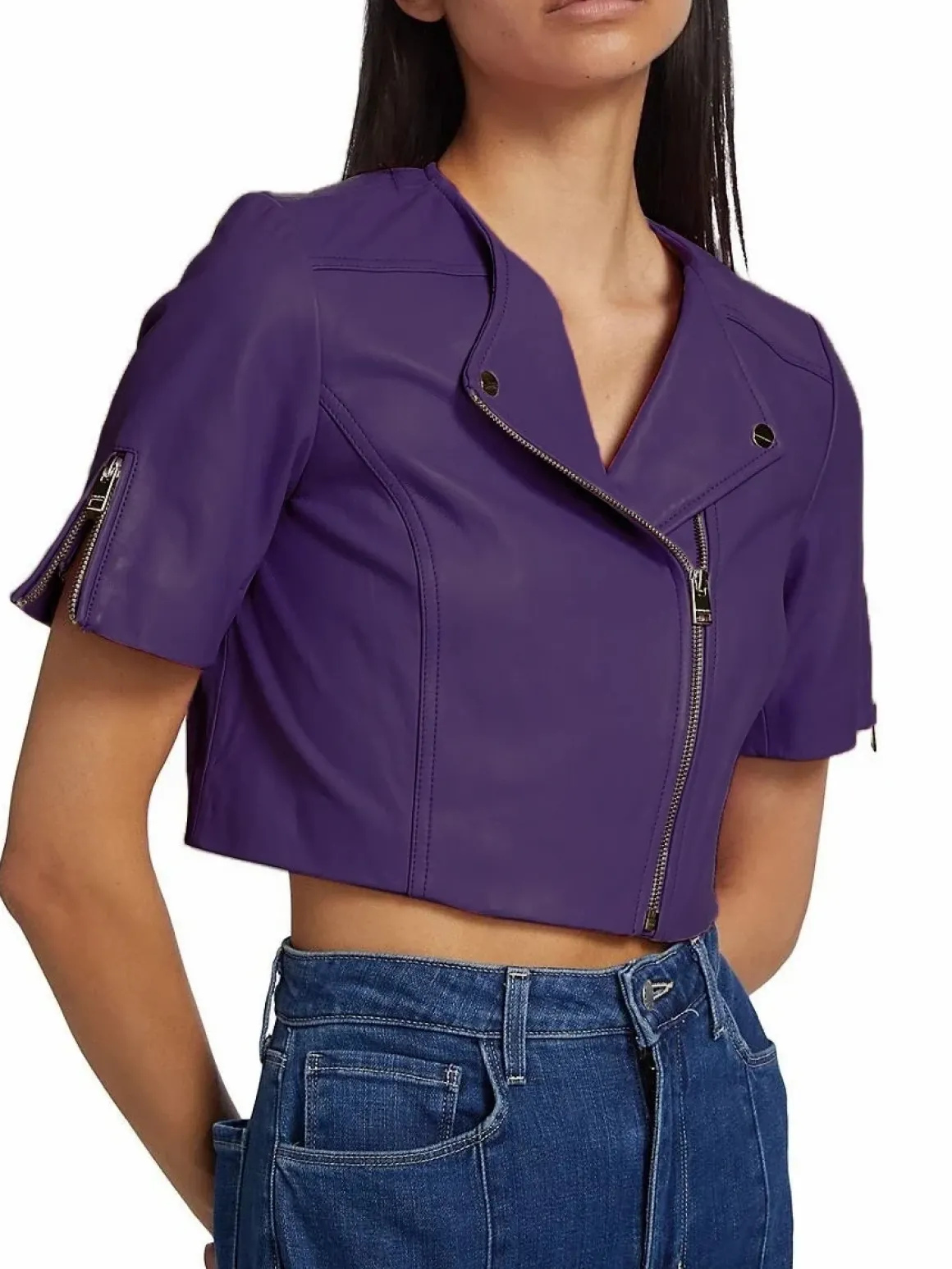 Lamarque Kirsi Cropped Leather Jacket