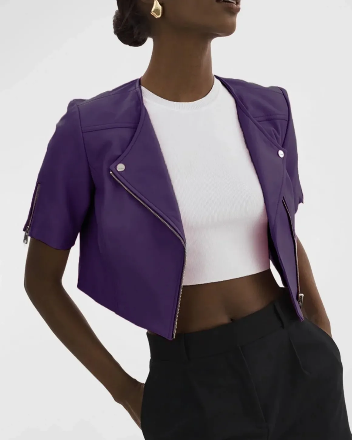 Lamarque Kirsi Cropped Leather Jacket
