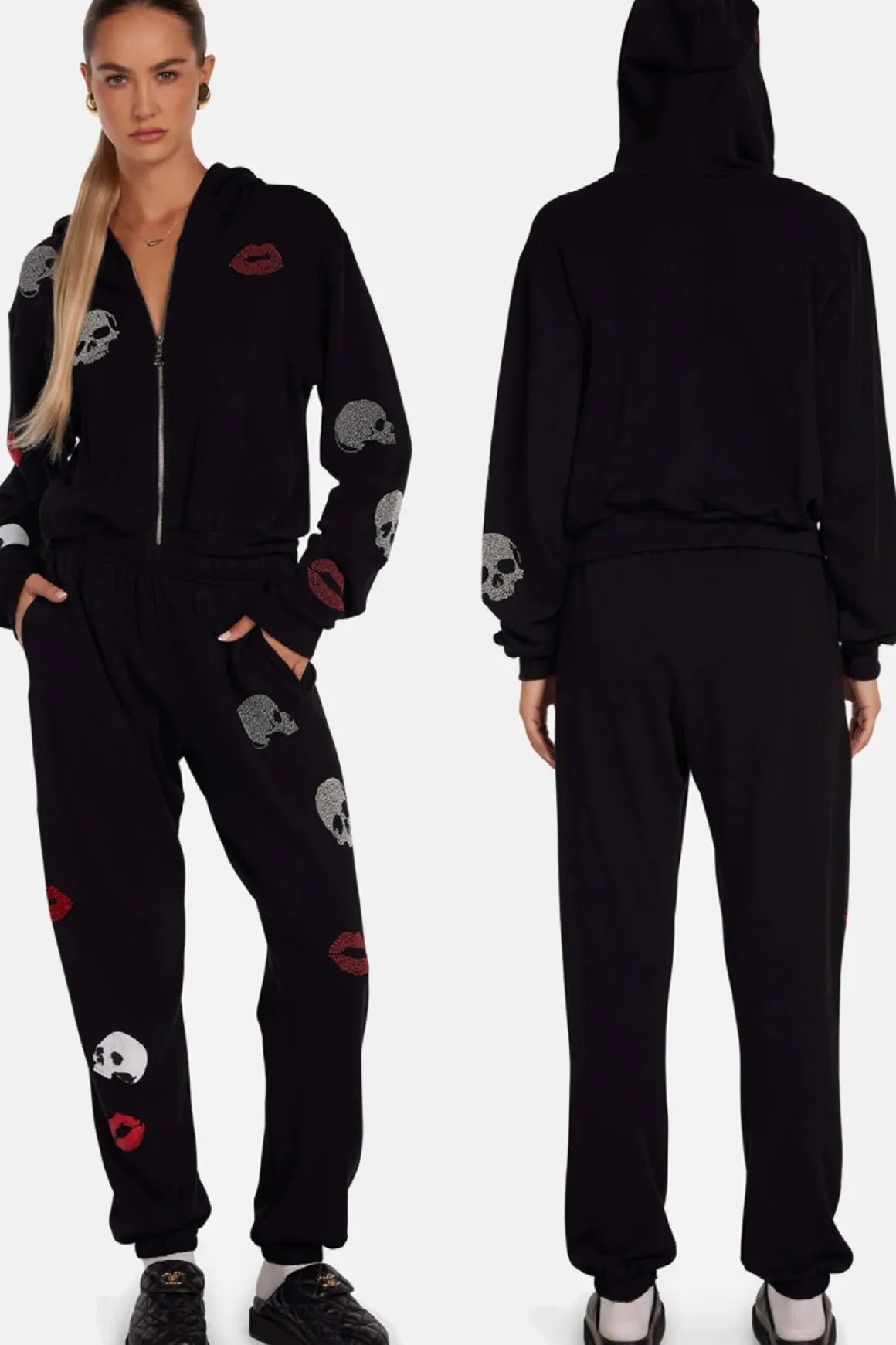 lauren_moshi_lachelle_stu_1.webp Lauren Moshi Lachelle Studded Skulls & Lips Hoodie