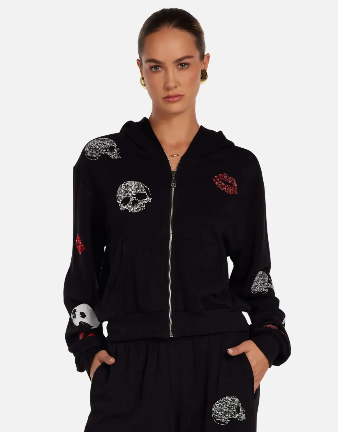 lauren_moshi_lachelle_stu_3.webp Lauren Moshi Lachelle Studded Skulls & Lips Hoodie