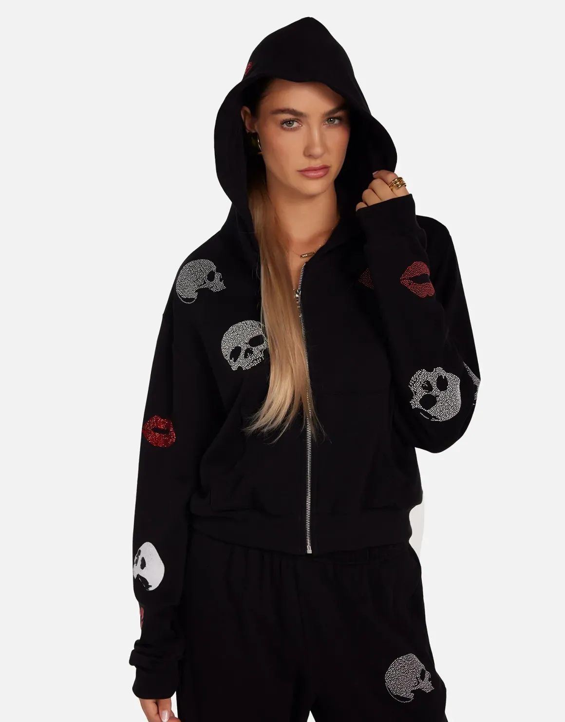 lauren_moshi_lachelle_stu_5.webp Lauren Moshi Lachelle Studded Skulls & Lips Hoodie