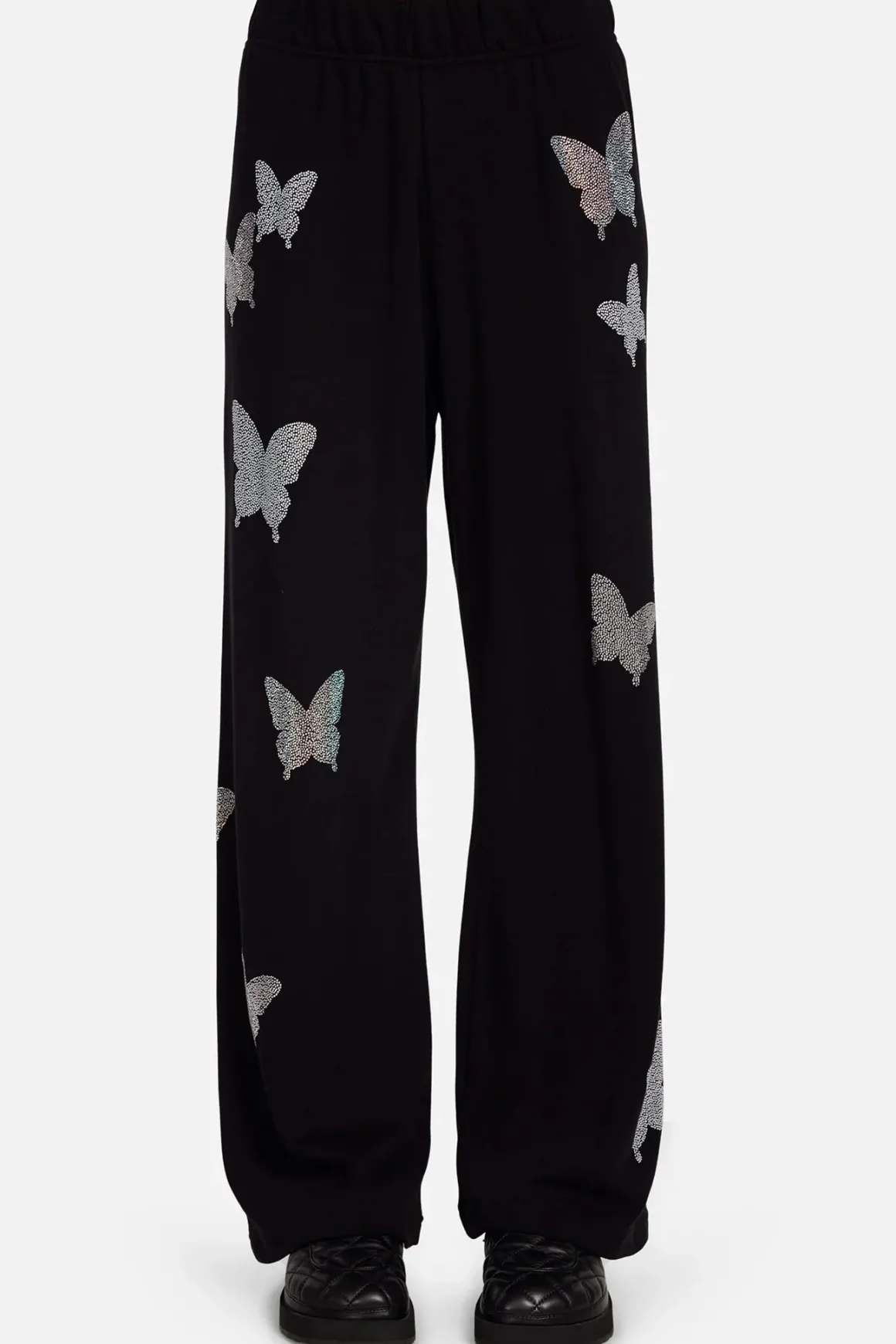 Lauren Moshi Martina Crystal Butterfly Sweatpants