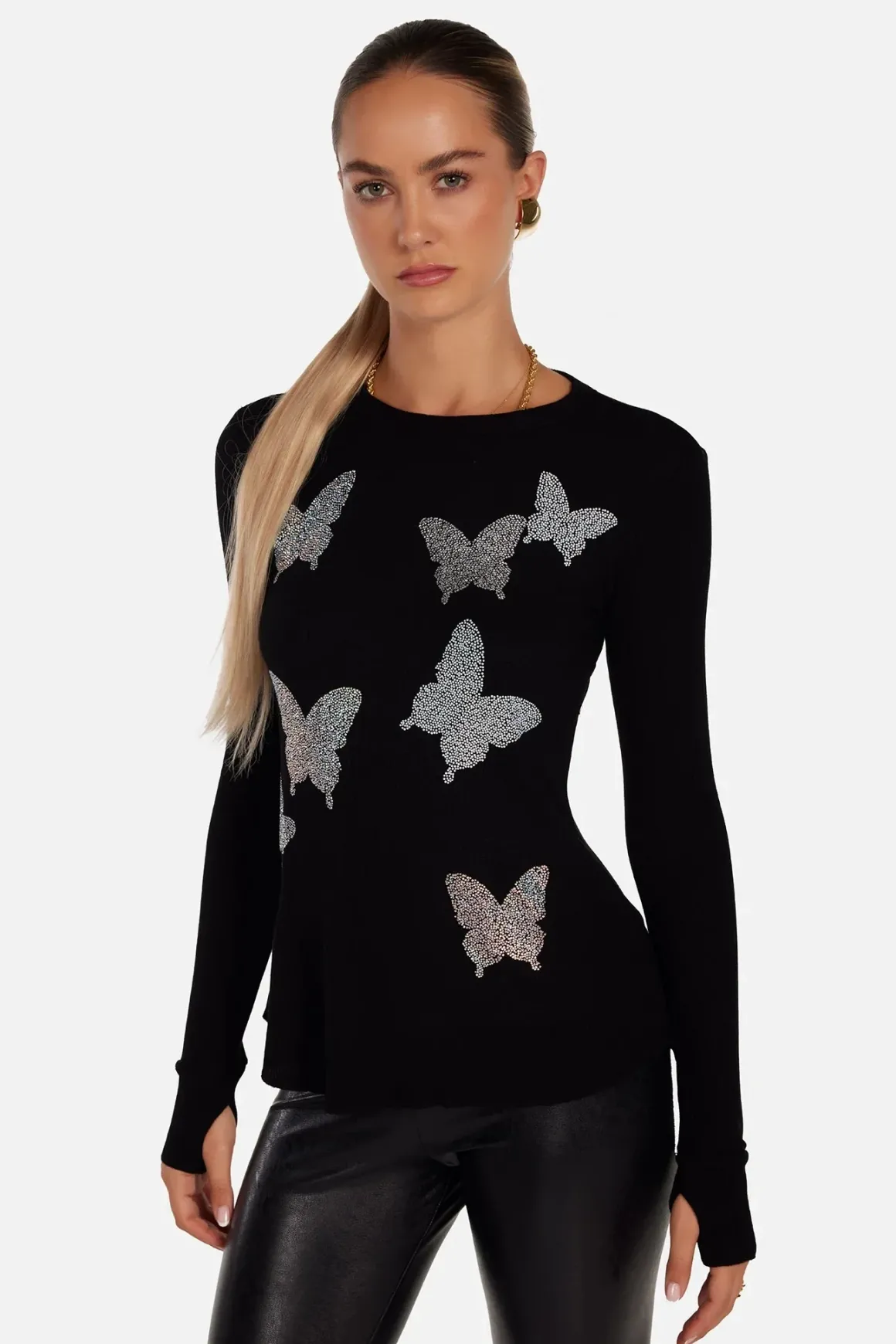 lauren_moshi_mckinley_cry_3.webp Lauren Moshi McKinley Crystal Butterfly Long Sleeve Shirt