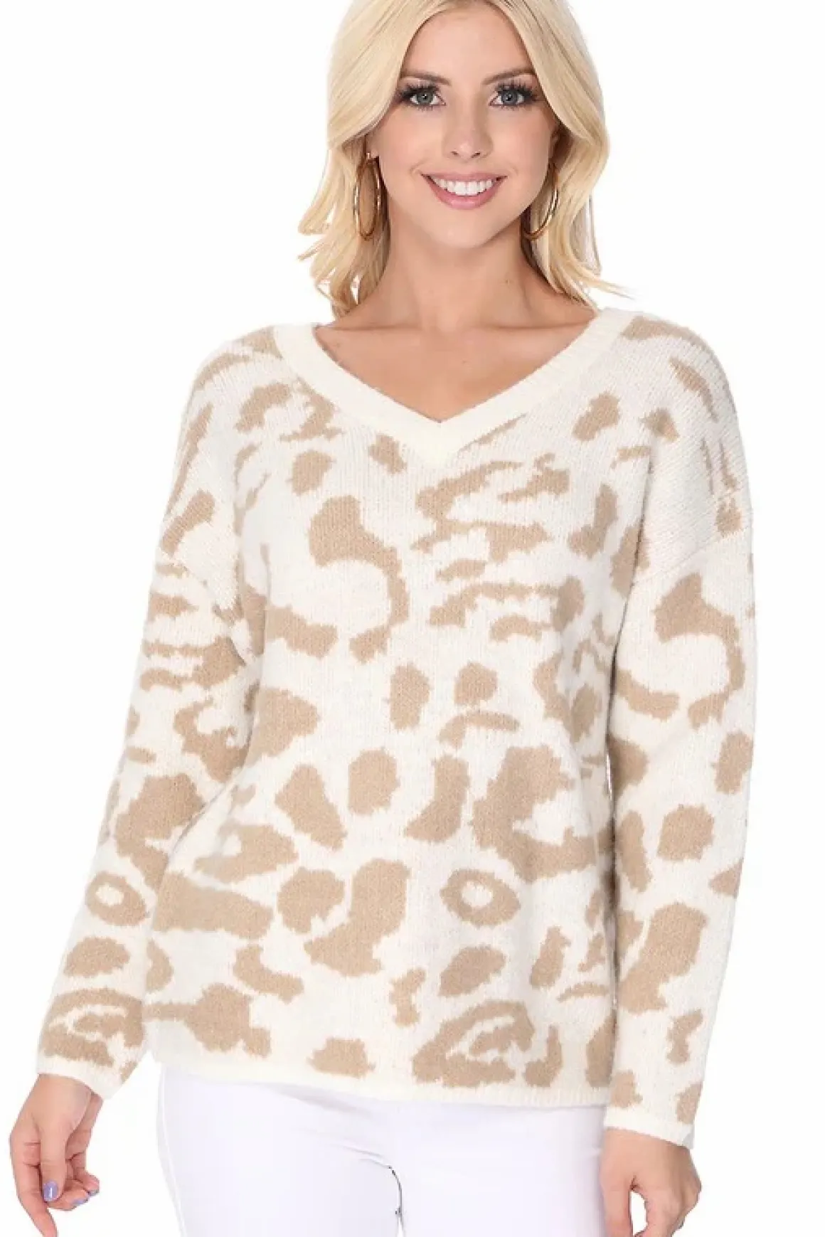 Leopard Pattern Jacquard Sweater *Online Only*