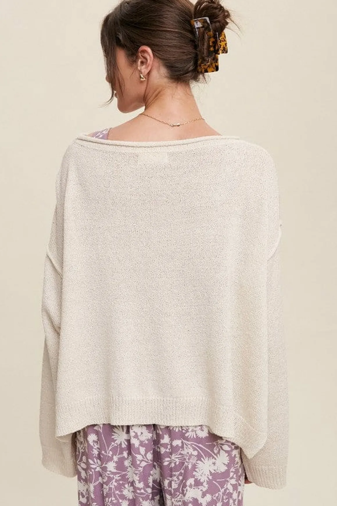 Light Weight Wide Neck Crop Pullover Knit Sweater *Online Only*
