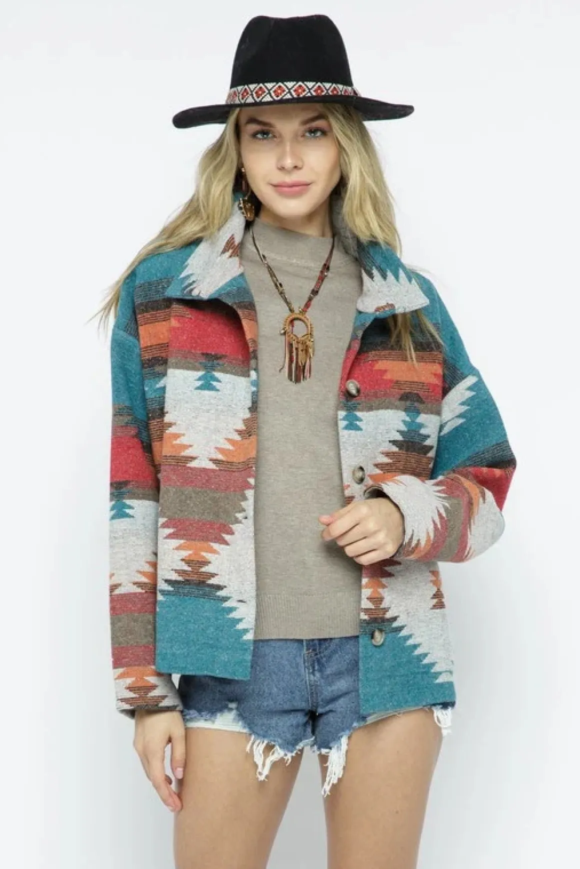 Lightweight Aztec Pattern Jacket *Online Only*