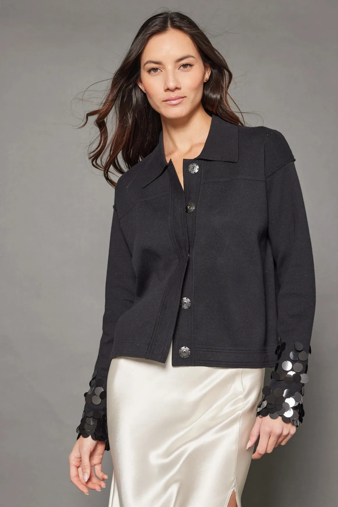 Lisa Todd Shimmy Button Front Sweater