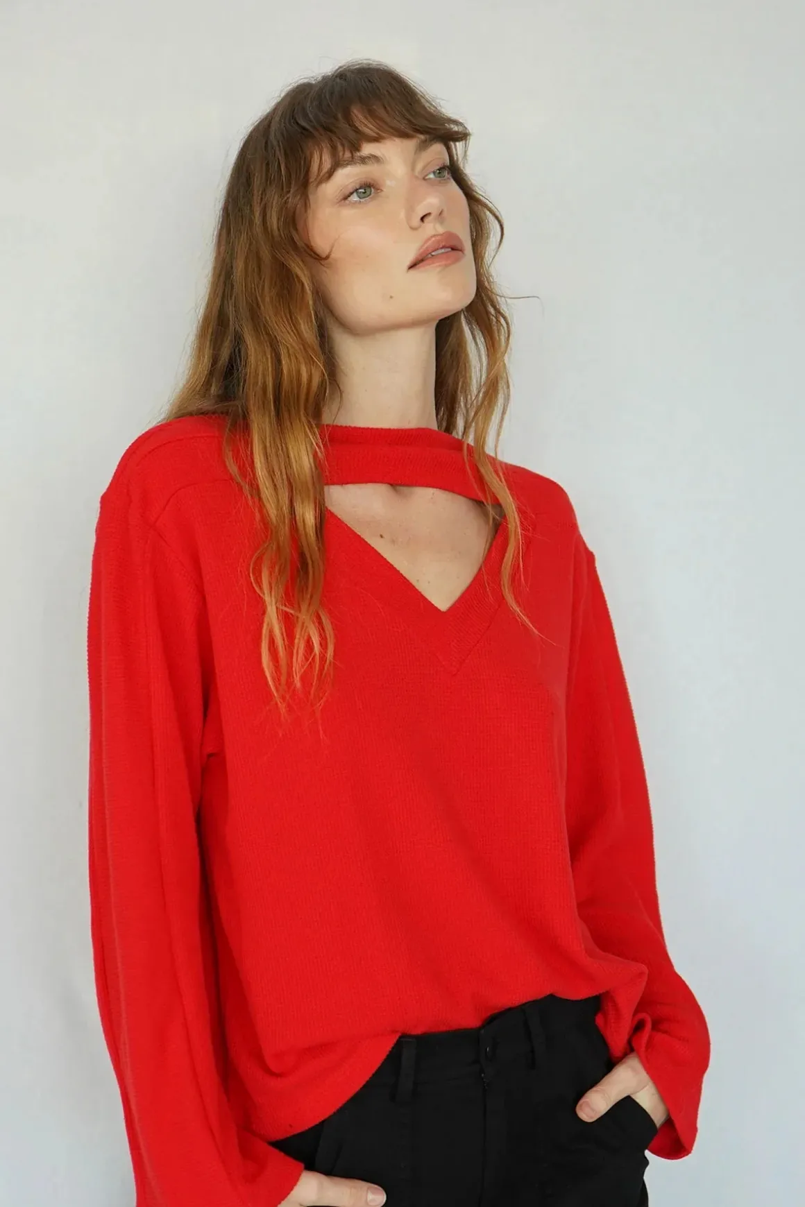 LNA Colette Waffle Top