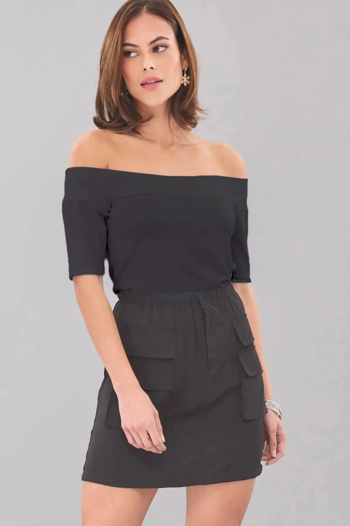 Lola & Sophie Luxe Jersey Off Shoulder Shirt