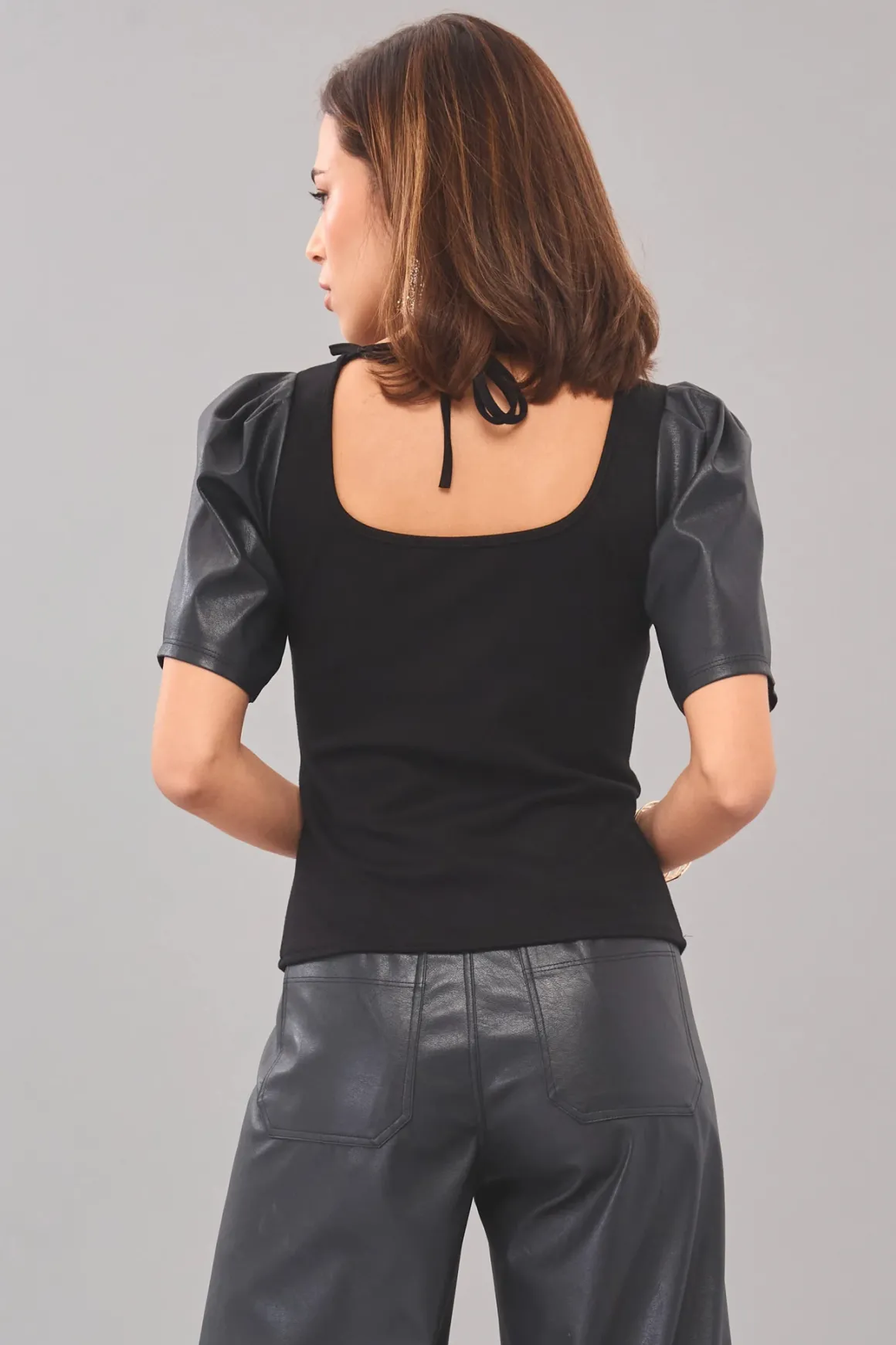 lola_amp_sophie_ponte_lea_3.webp Lola & Sophie Ponte Leather Corset *FINAL SALE*