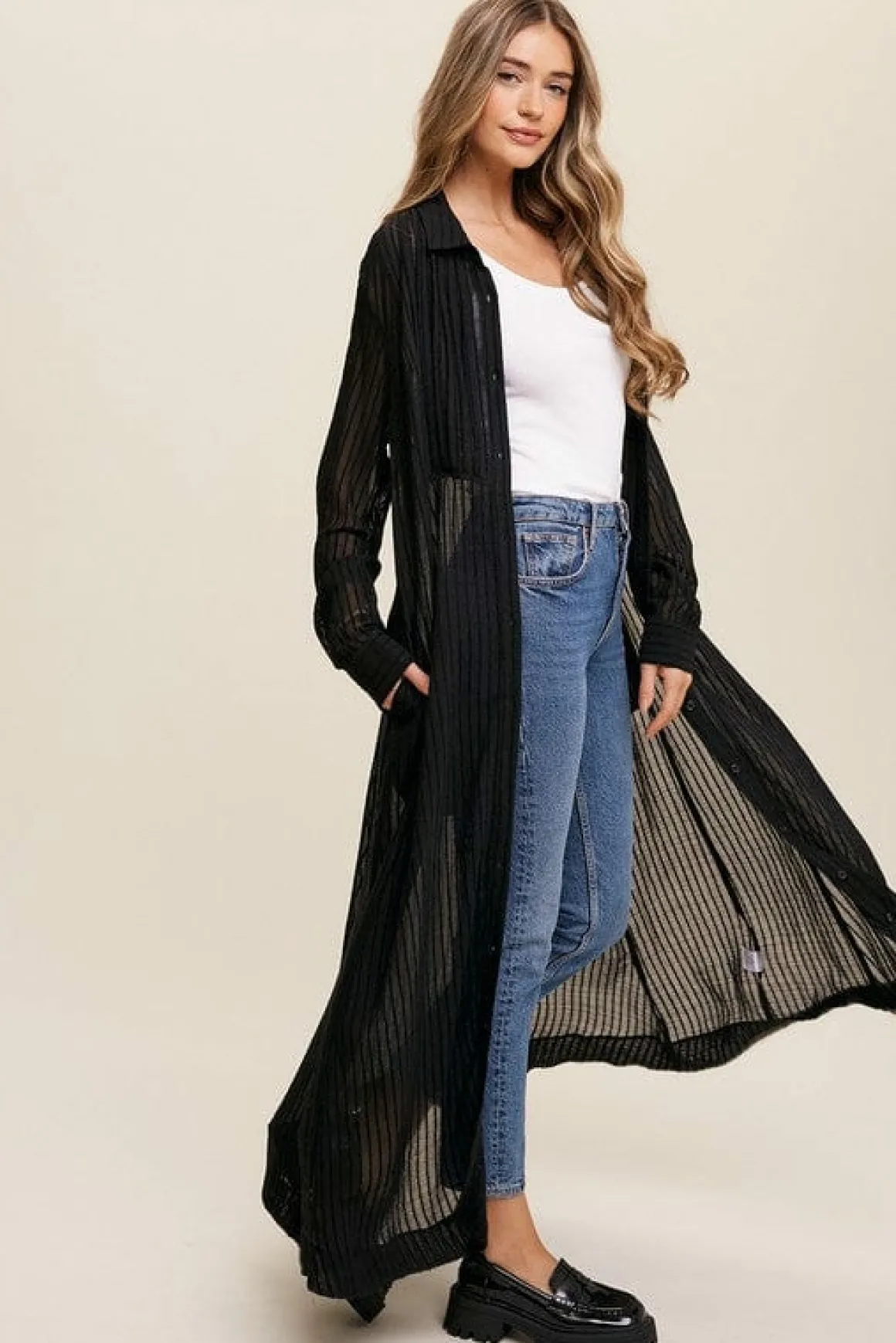 Long Button Down Shirt Maxi Dress *Online Only*