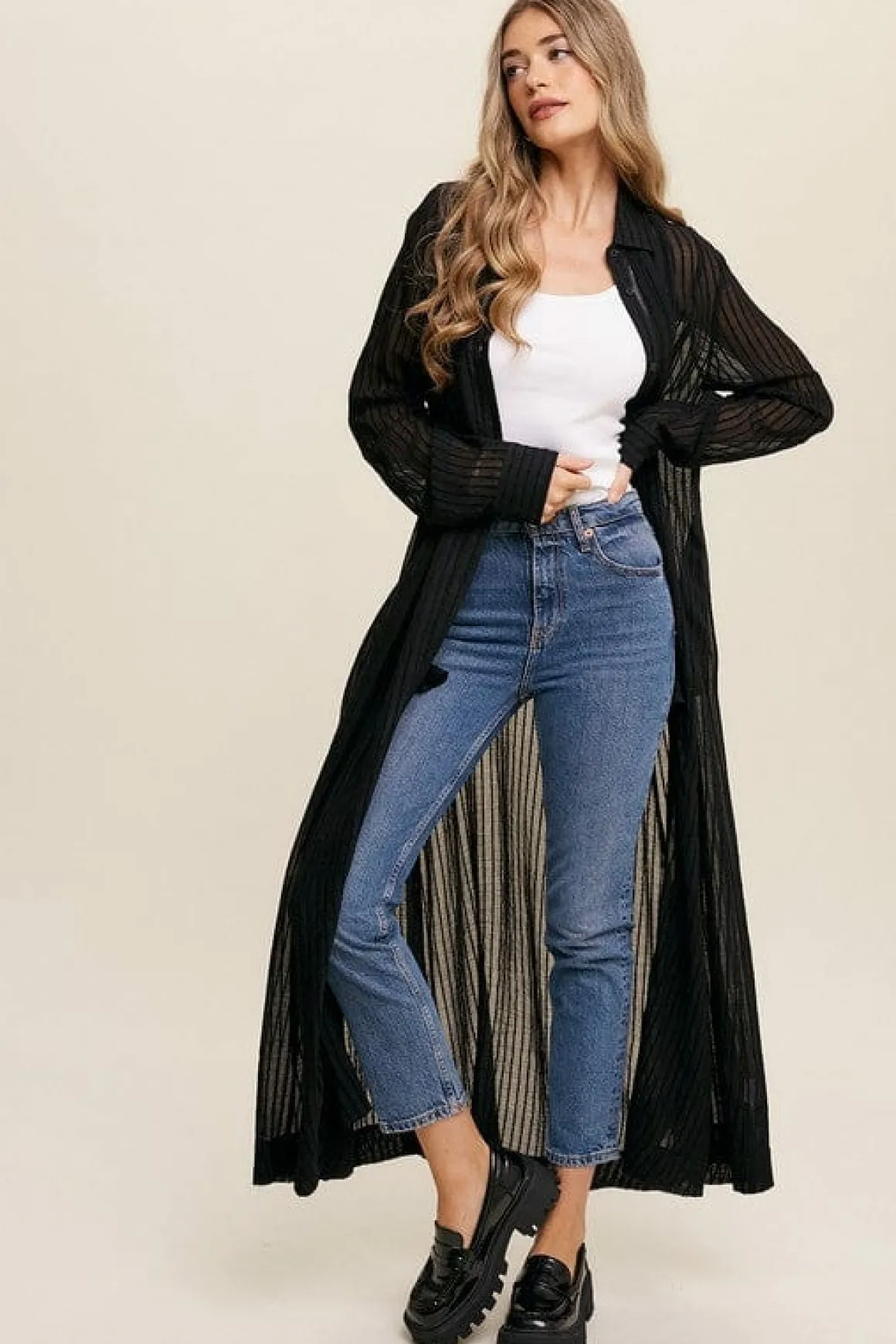 Long Button Down Shirt Maxi Dress *Online Only*