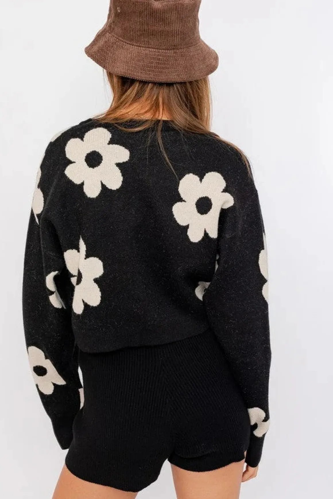 long_sleeve_crop_sweater__17.webp Long Sleeve Crop Sweater with Daisy Pattern * Online Only*