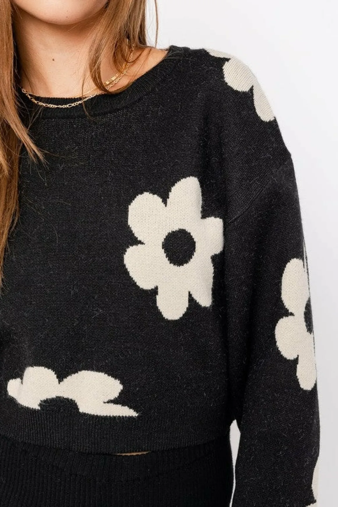 long_sleeve_crop_sweater__18.webp Long Sleeve Crop Sweater with Daisy Pattern * Online Only*