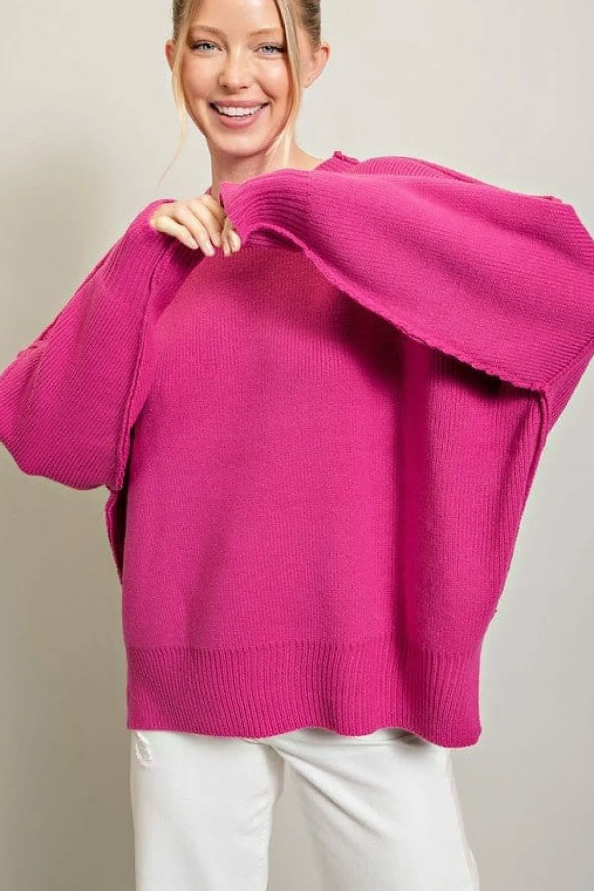 Long Sleeve Ribbed Sweater *Online Only*