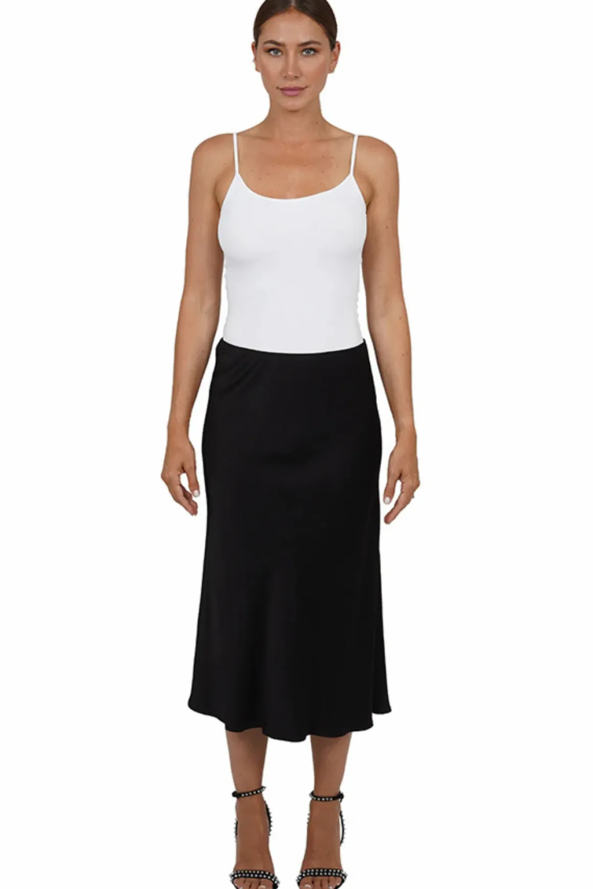 Love Token Satin Midi Skirt