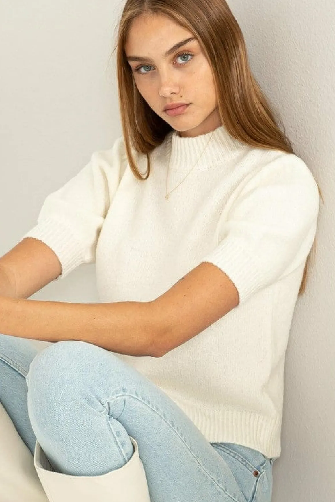 Lovely Embrace Puff Sleeve Sweater Top *Online Only*