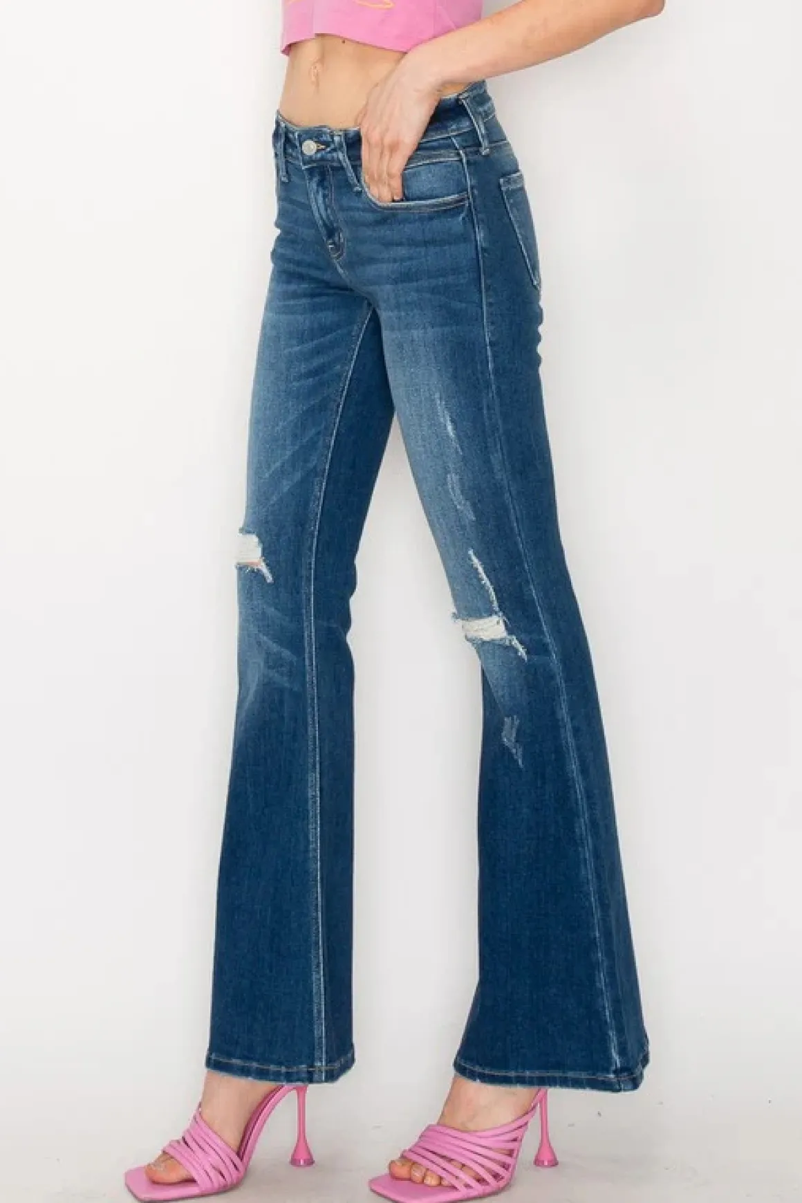 low_rise_stretch_vintage__2.webp Low Rise Stretch Vintage Flare Jeans *Online Only*