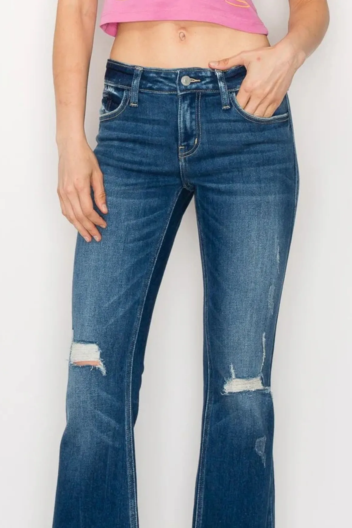 low_rise_stretch_vintage__4.webp Low Rise Stretch Vintage Flare Jeans *Online Only*