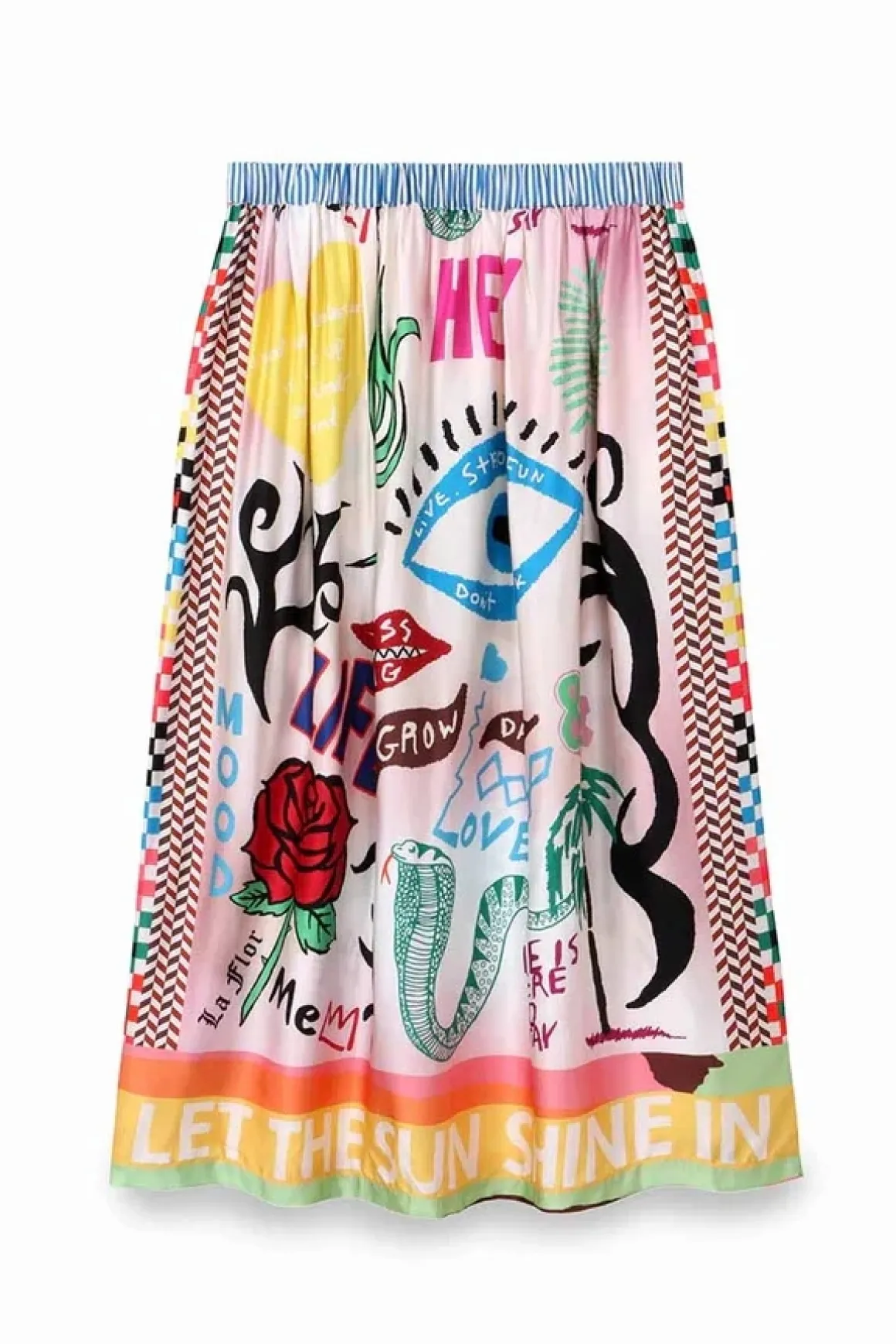 Me369 Alexa Tattoo Print Skirt