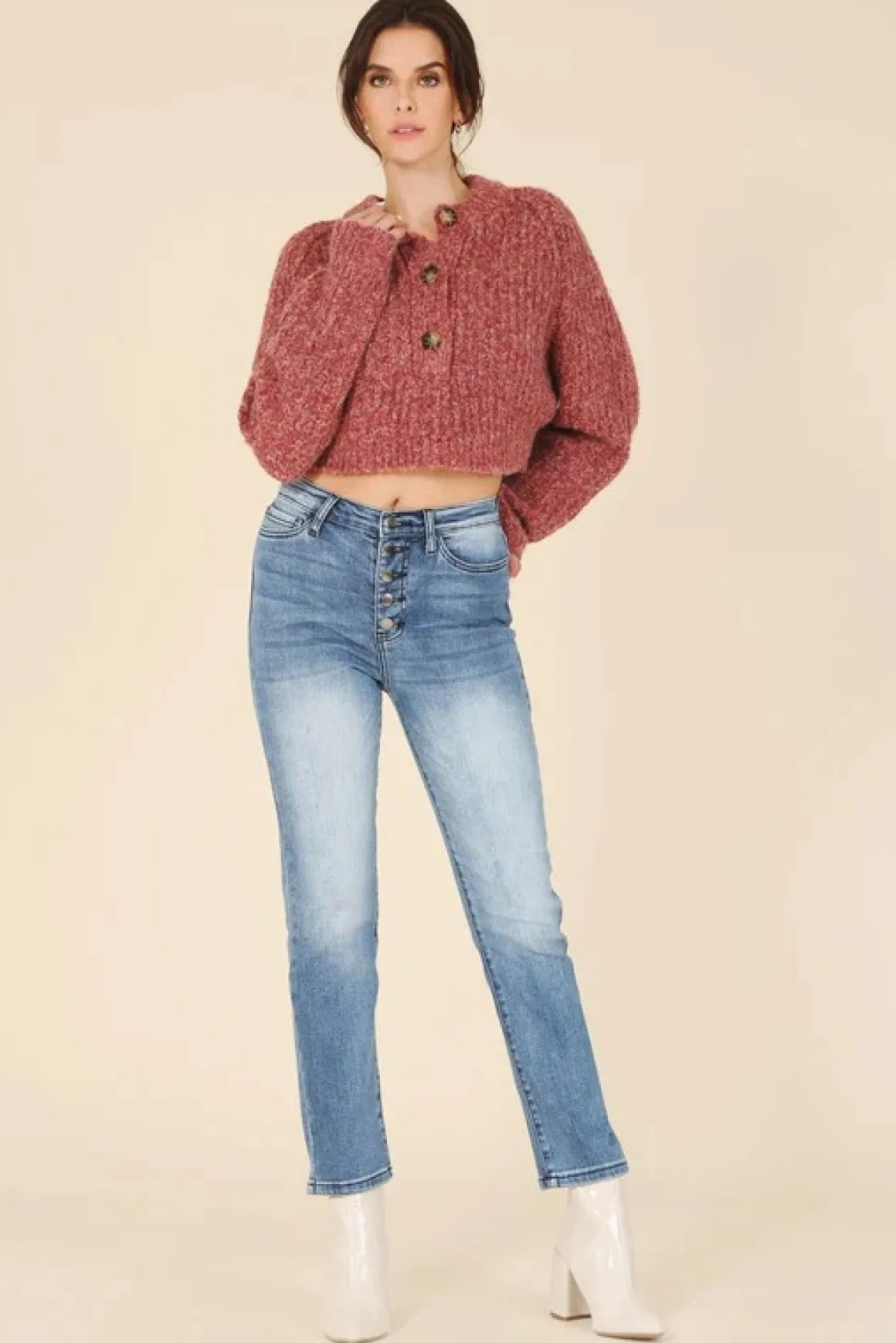 melange_half_button_sweat_17.webp Melange Half Button Sweater *Online Only*