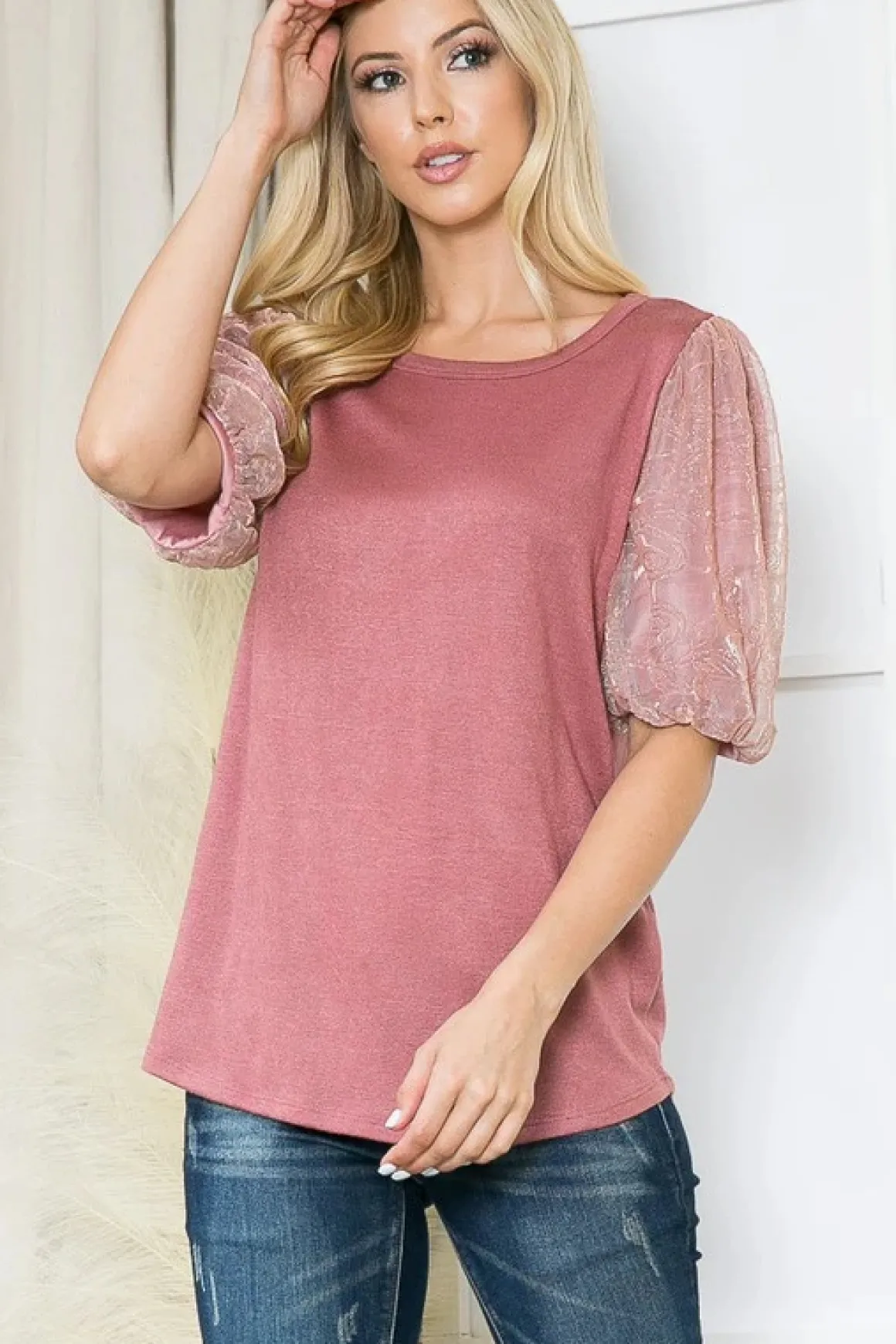metallic_bubble_sleeve_to_13.webp Metallic Bubble Sleeve Top *Online Only*