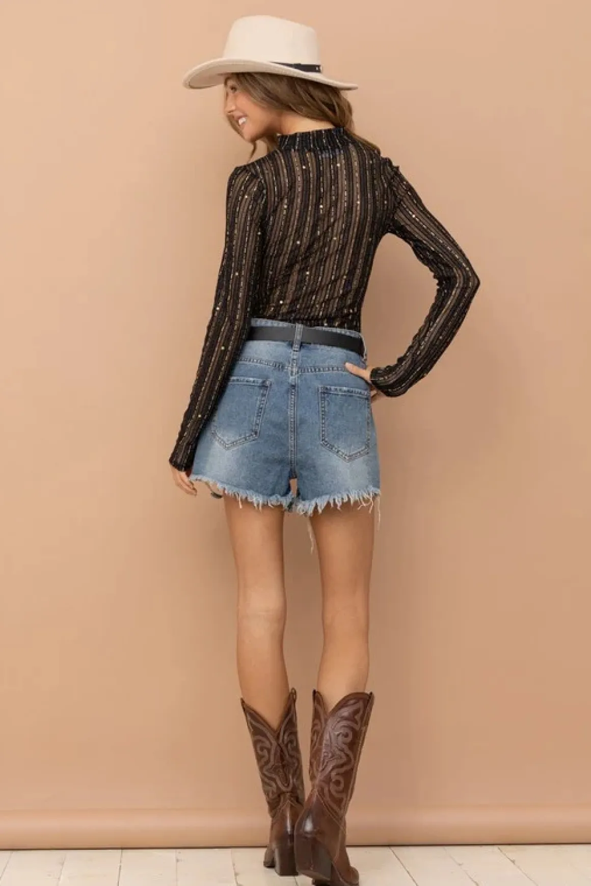 metallic_mesh_mock_neck_t_7.webp Metallic Mesh Mock Neck Top *Online Only*