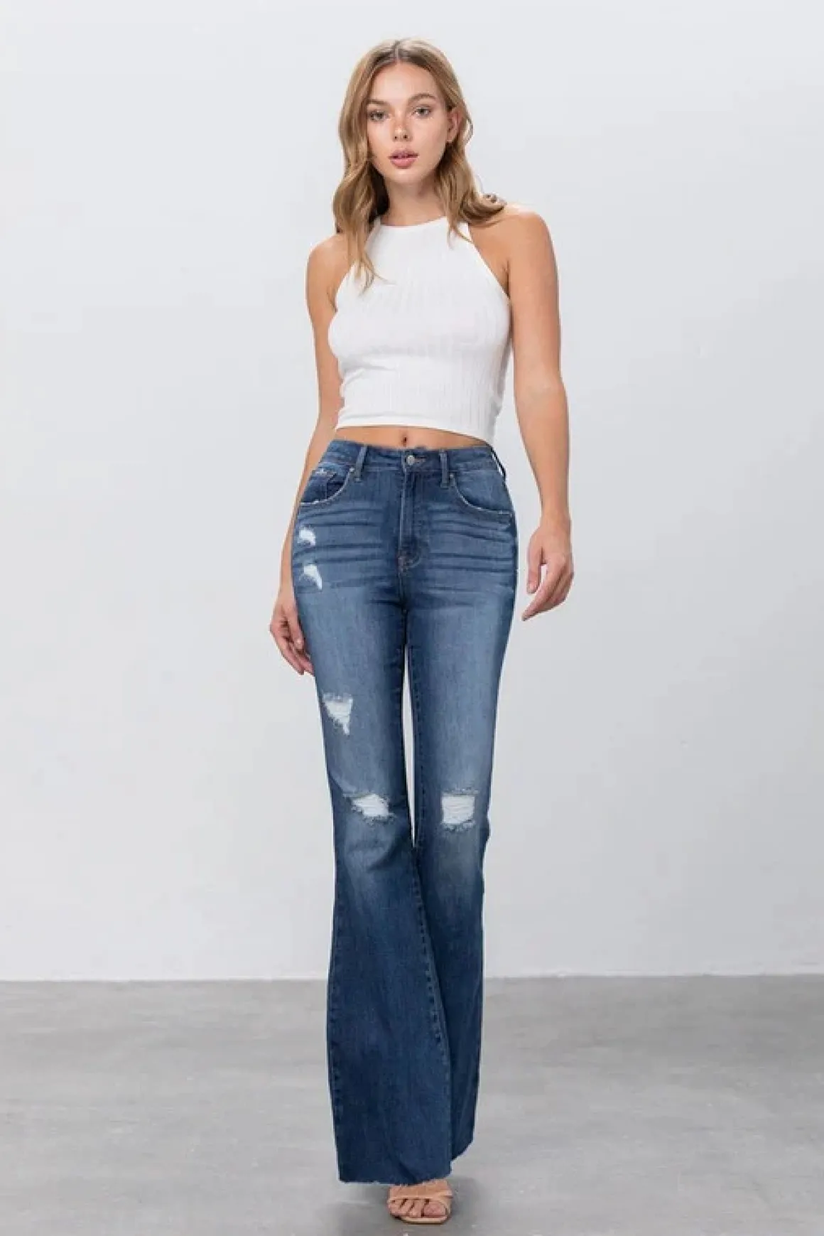 Mid Rise Dark Wash Flare Jeans *Online Only*