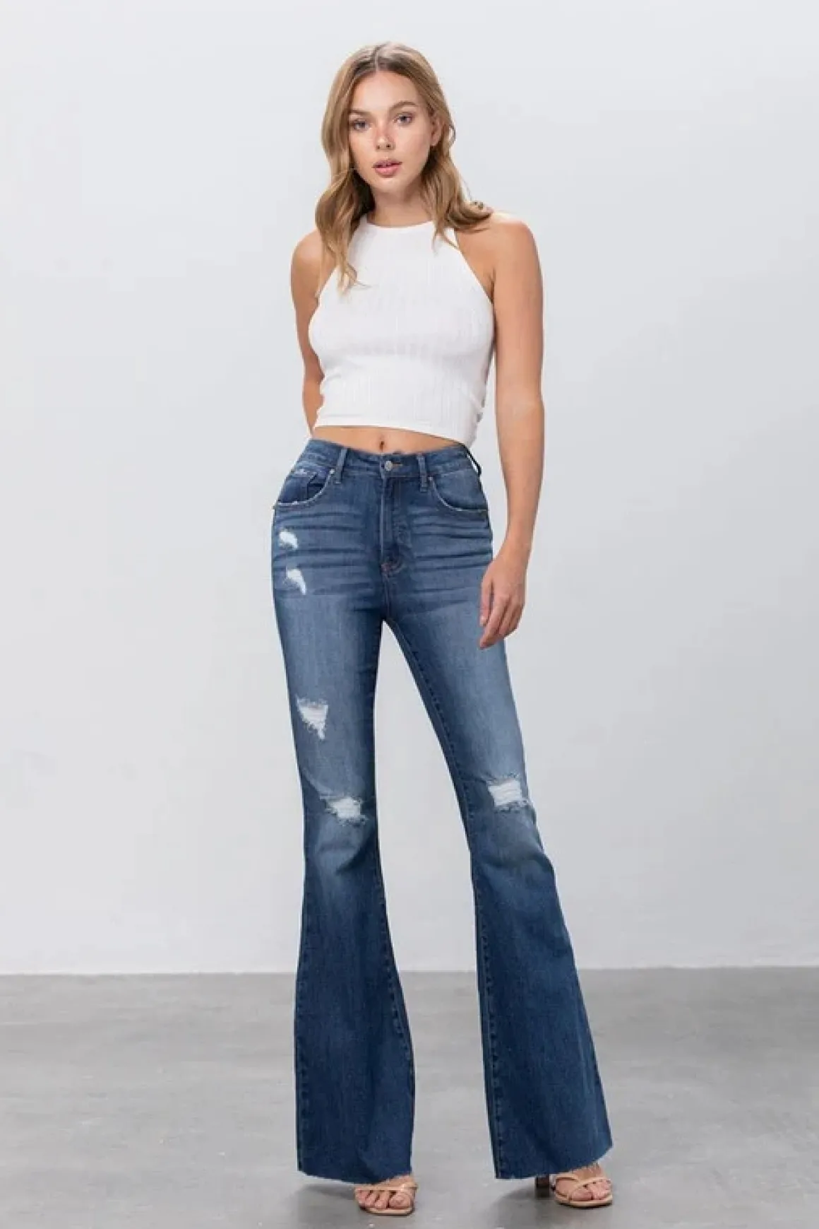 Mid Rise Dark Wash Flare Jeans *Online Only*