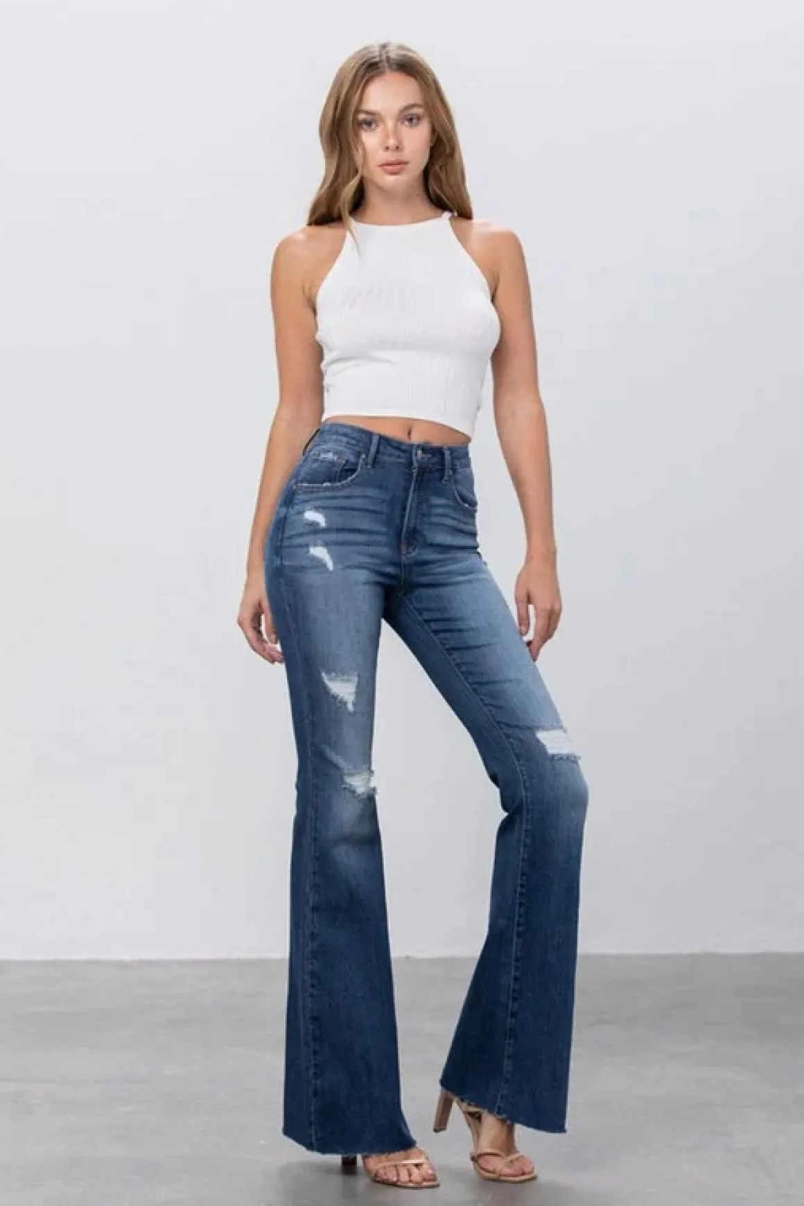 mid_rise_dark_wash_flare__2.webp Mid Rise Dark Wash Flare Jeans *Online Only*