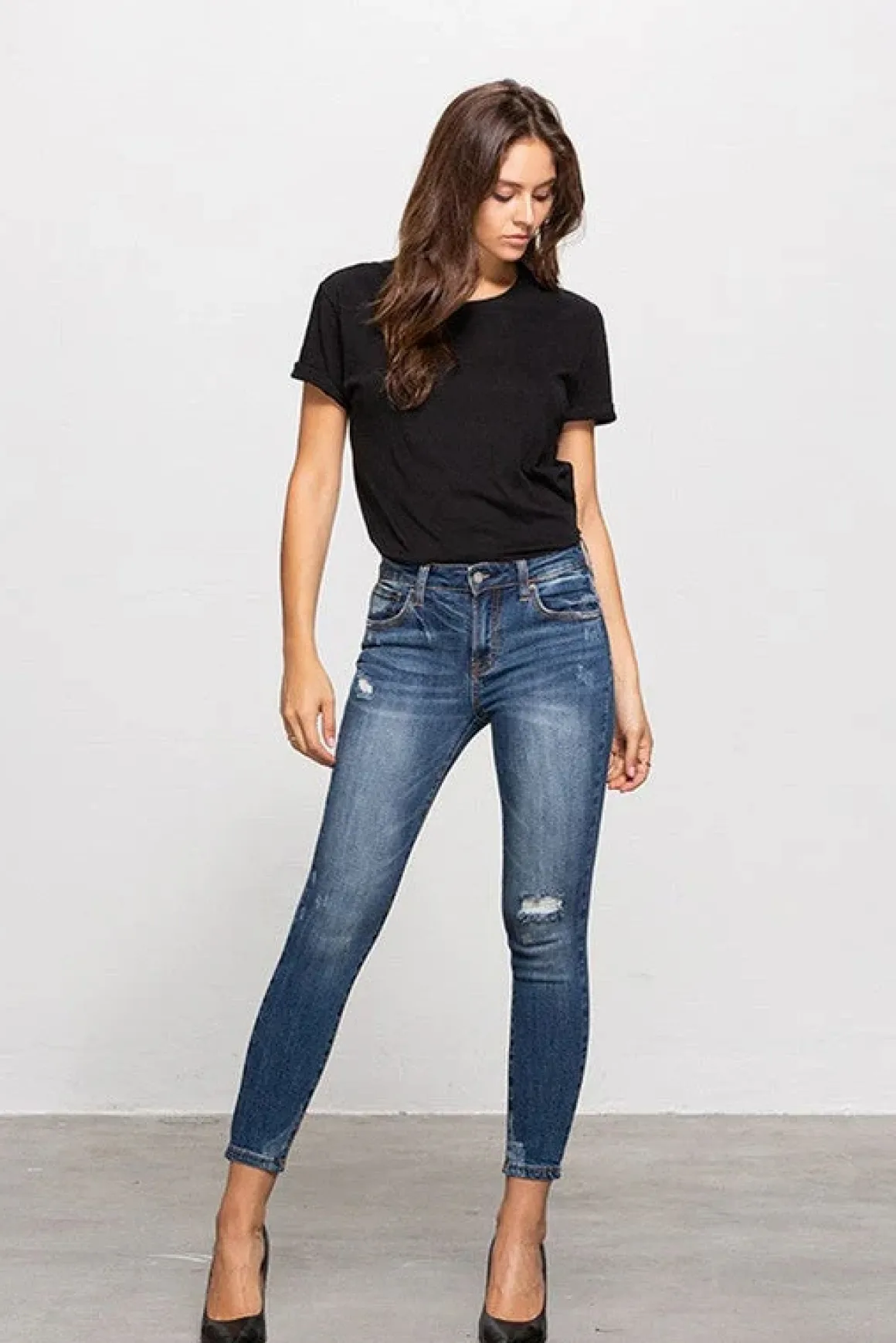 MID-RISE ANKLE SKINNY JEANS