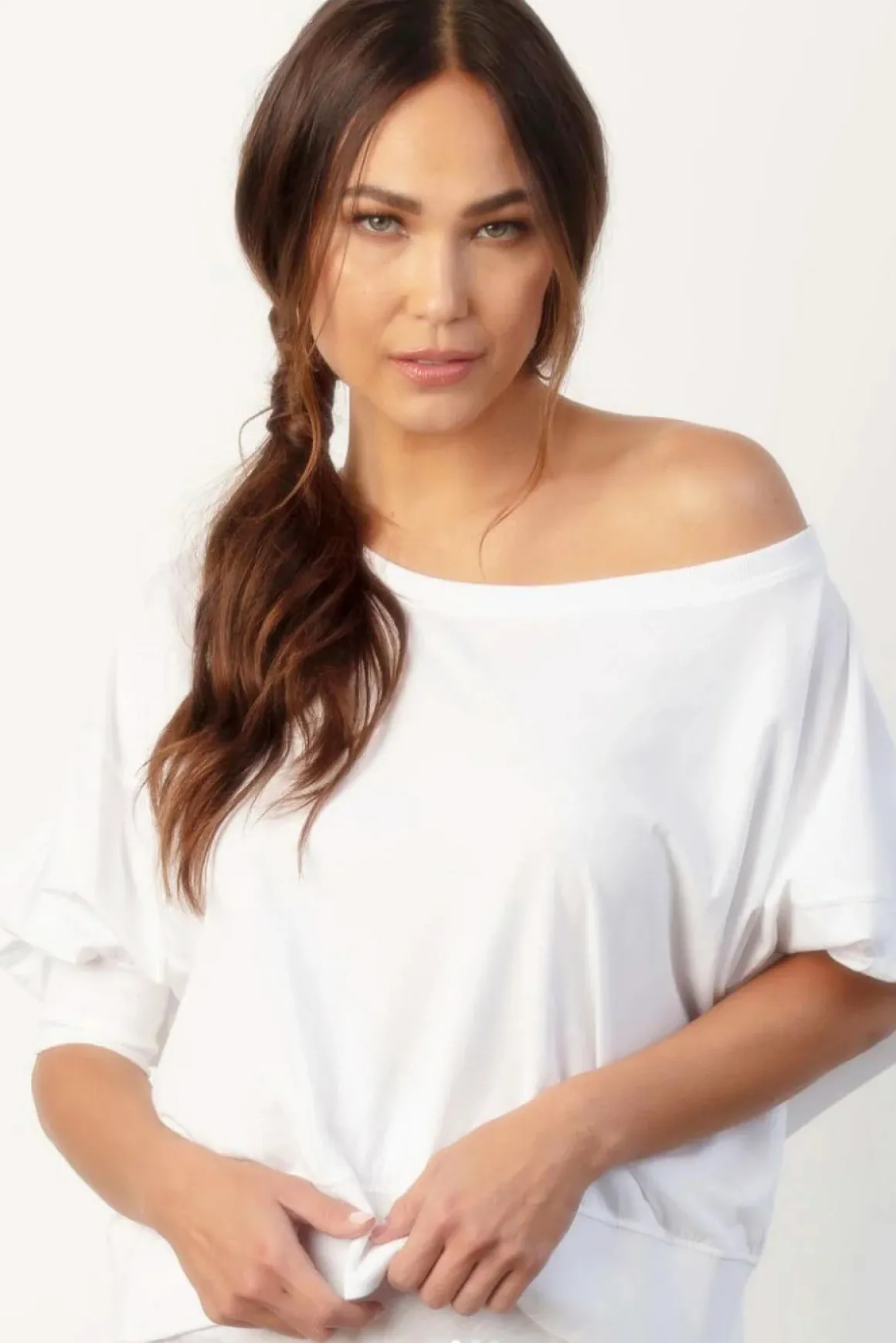 M.I.L.A. Puff Sleeve Off Shoulder Shirt