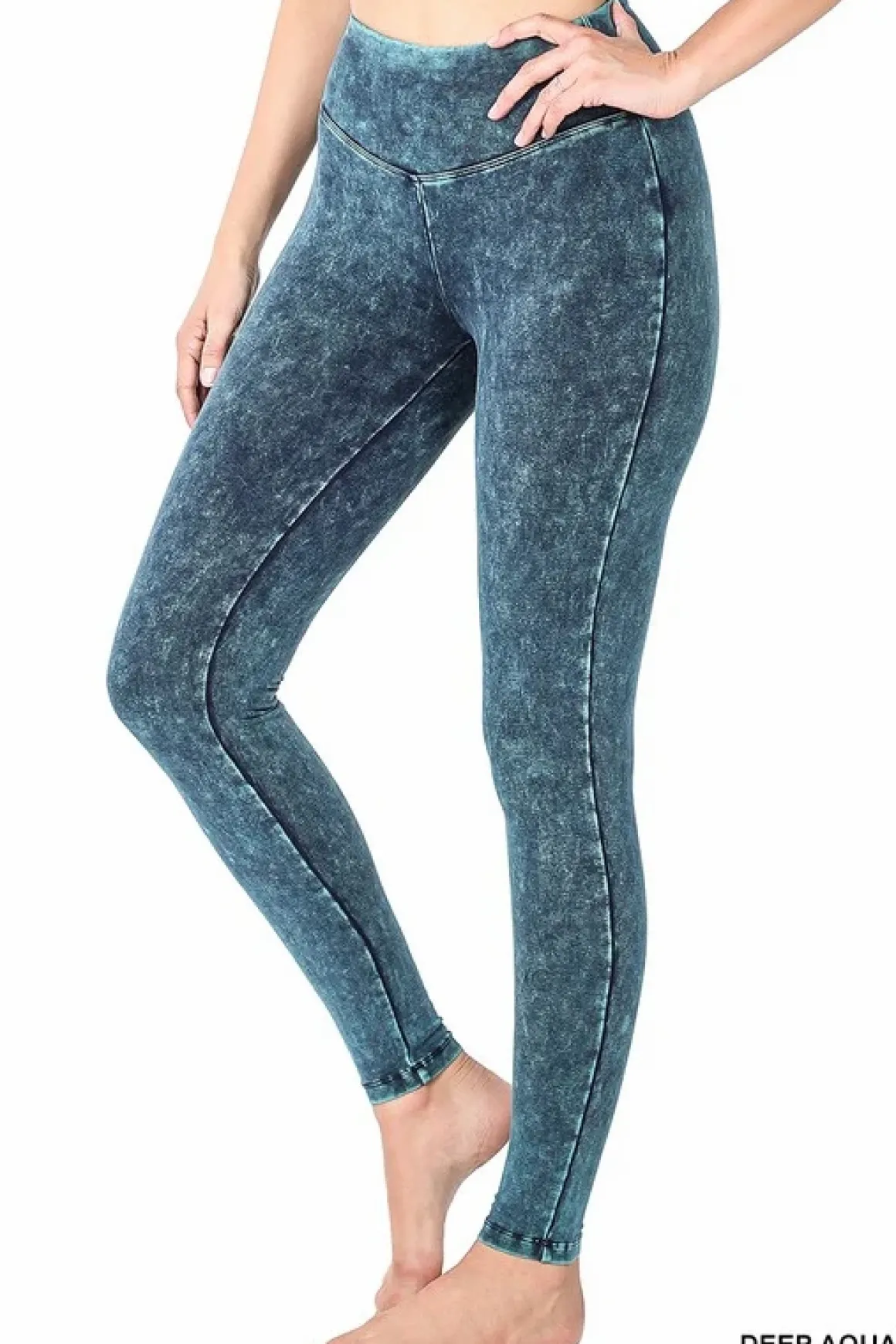 Mineral Washed Wide Waistband Yoga Leggings *Online Only*
