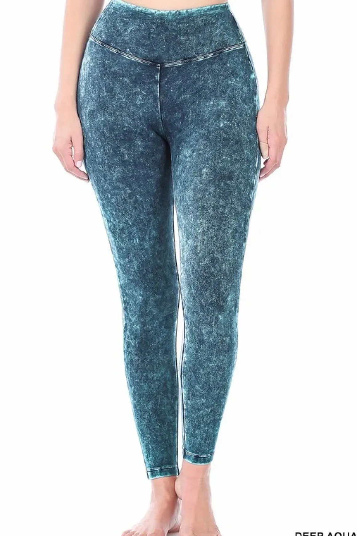 Mineral Washed Wide Waistband Yoga Leggings *Online Only*