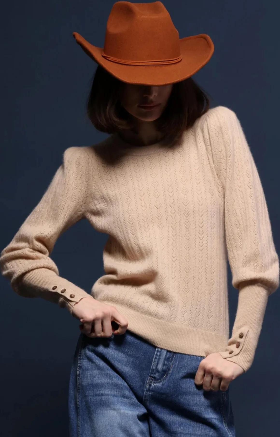 Minnie Rose Blousant Sleeve Sweater